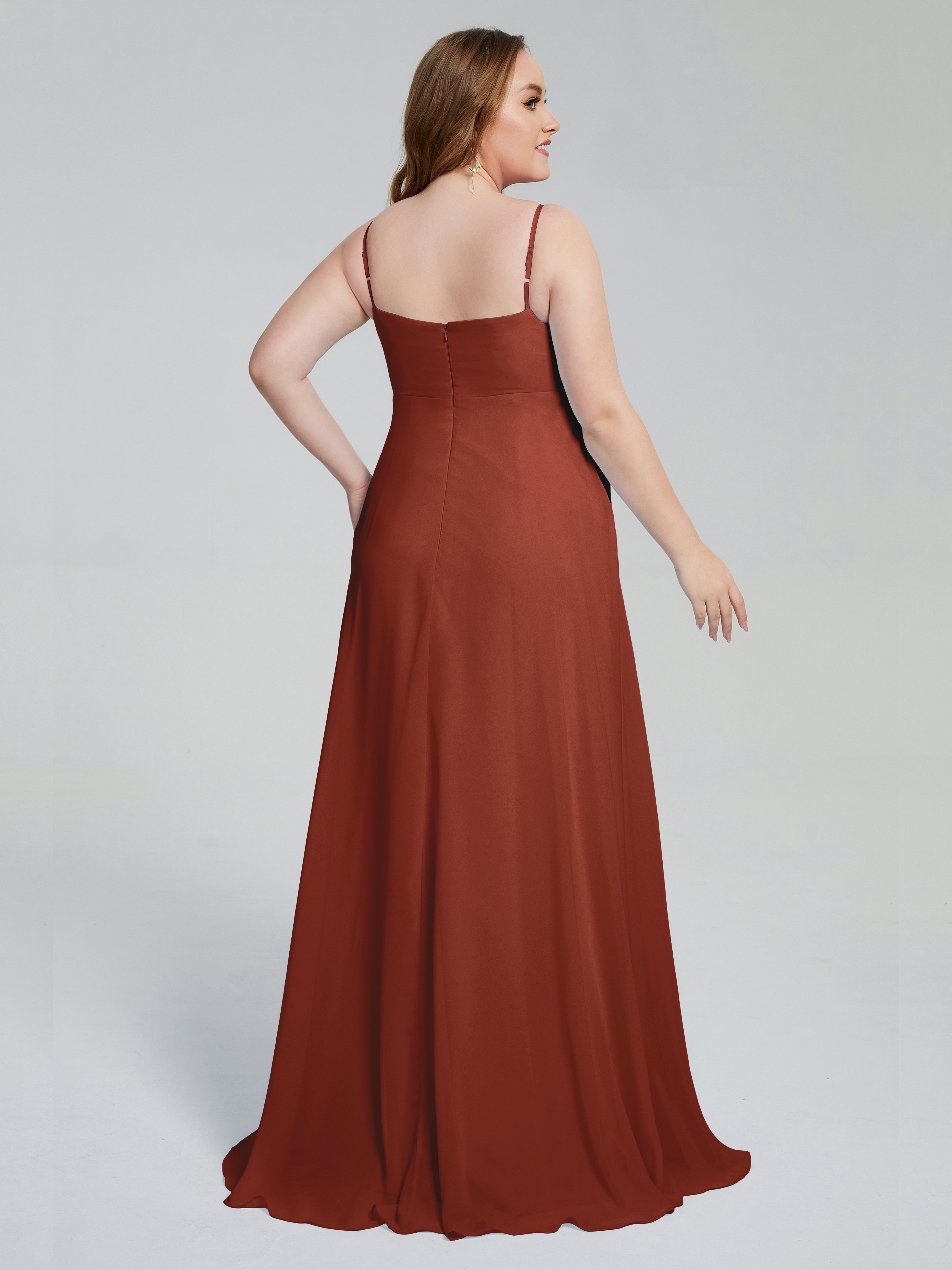 Mariah Sweep Train Sleeveless Plus Size Bridesmaid Dresses