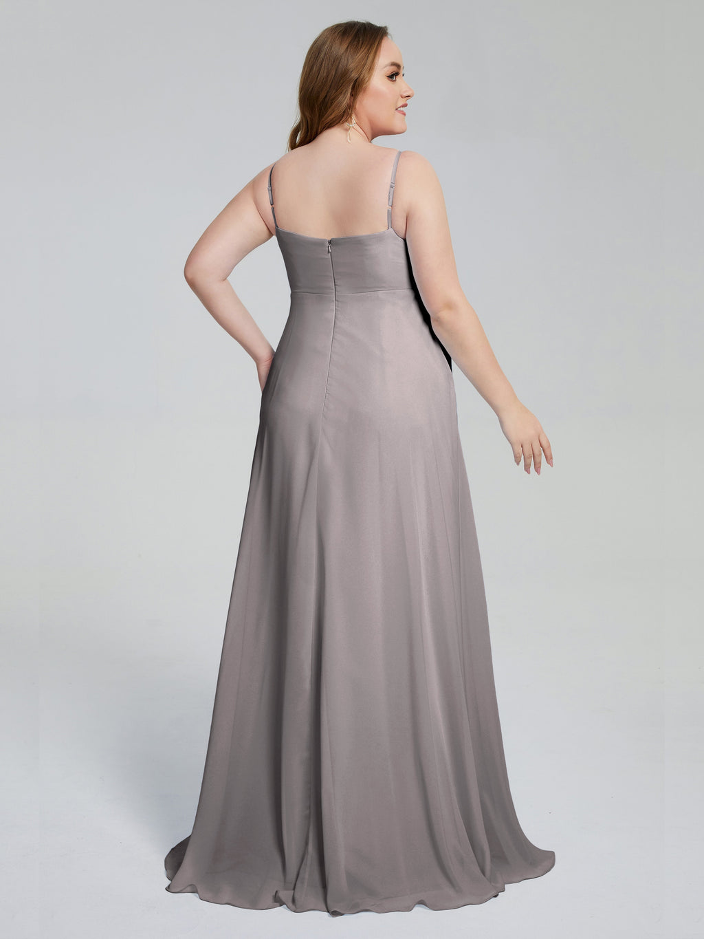 Mariah Sweep Train Sleeveless Plus Size Bridesmaid Dresses