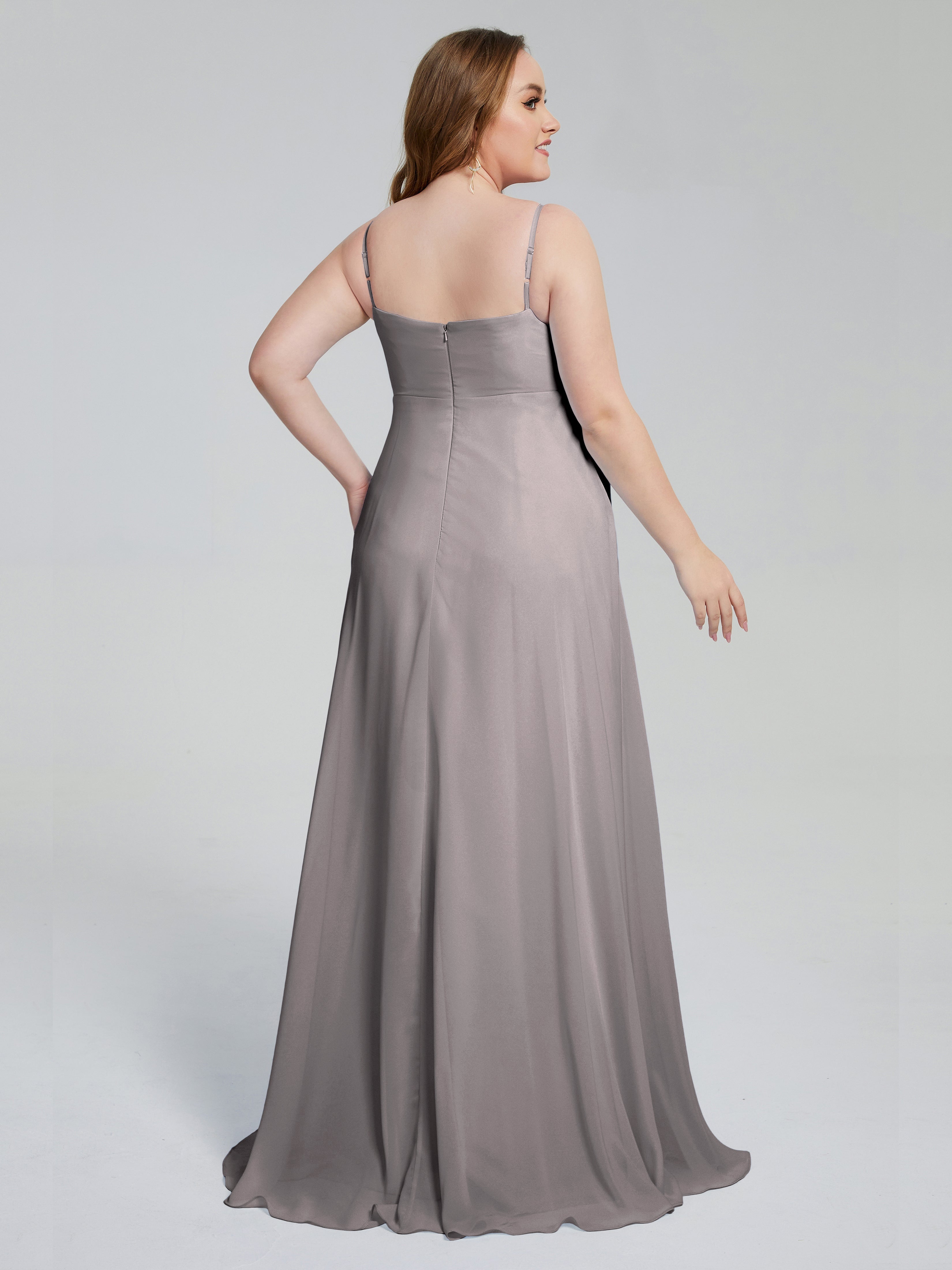 Mariah Sweep Train Sleeveless Plus Size Bridesmaid Dresses