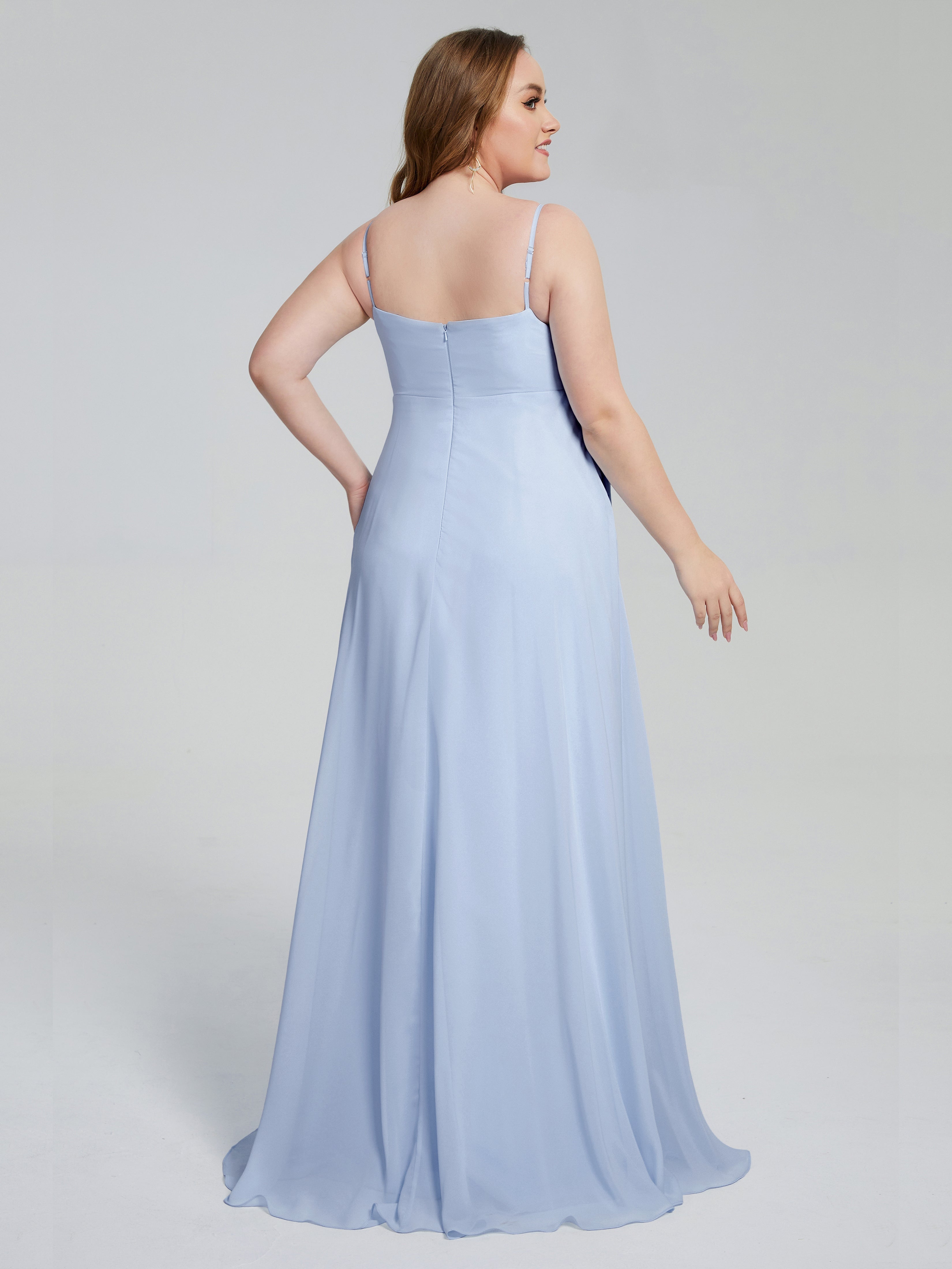 Mariah Sweep Train Sleeveless Plus Size Bridesmaid Dresses