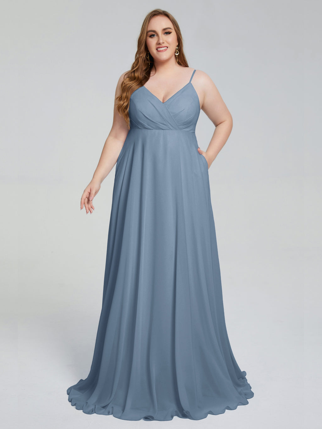 Mariah Sweep Train Sleeveless Plus Size Bridesmaid Dresses