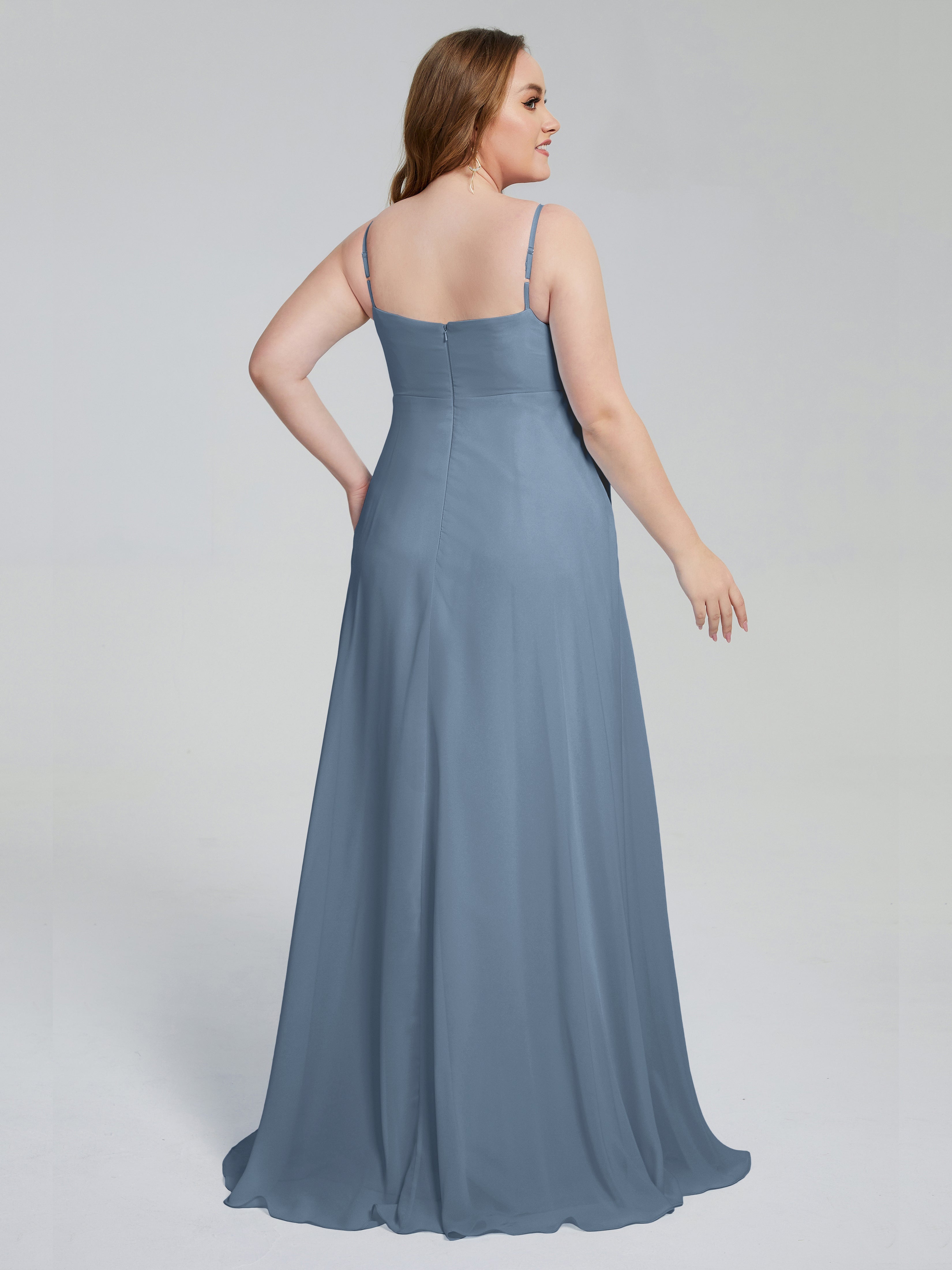 Mariah Sweep Train Sleeveless Plus Size Bridesmaid Dresses