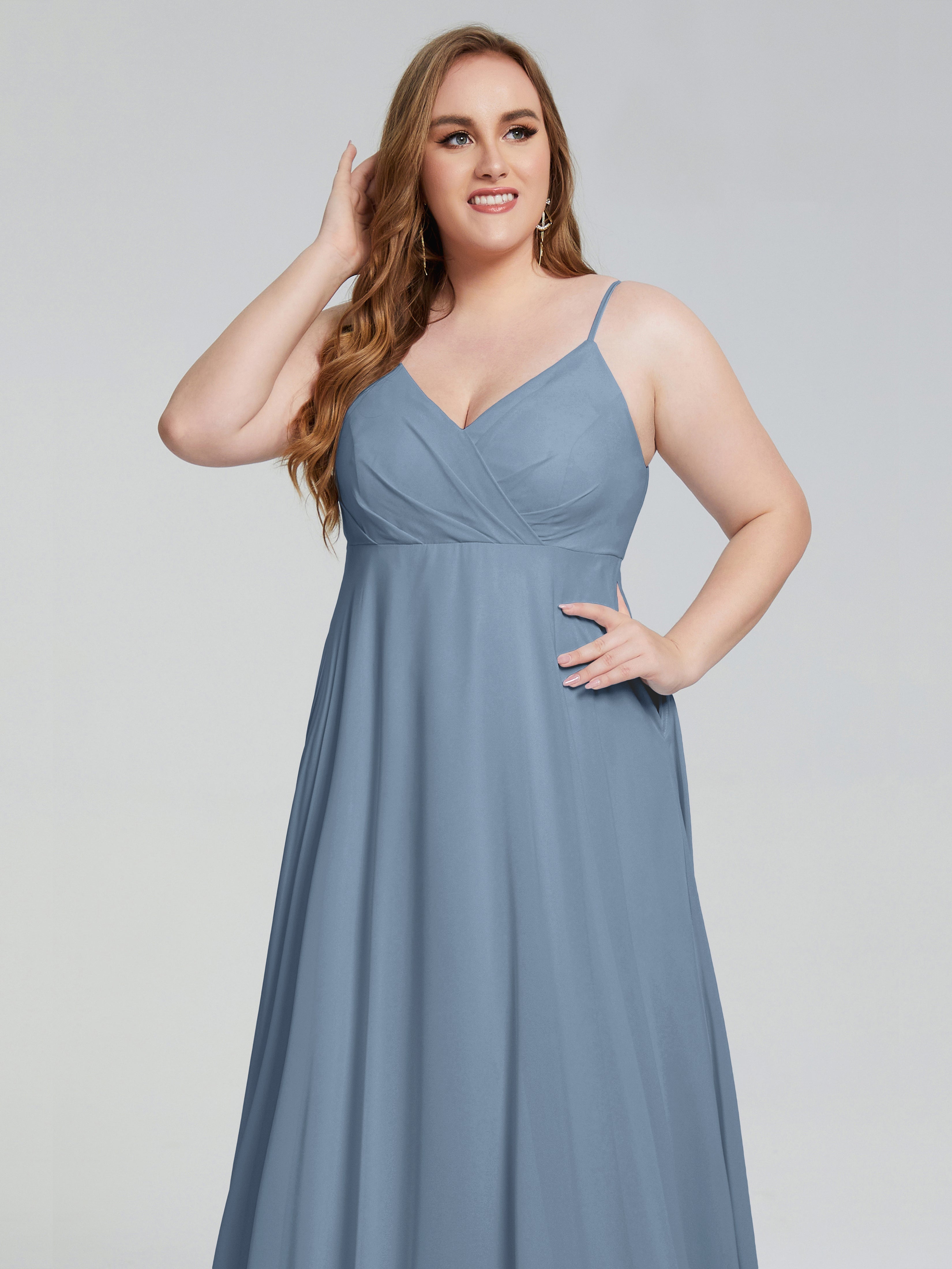 Mariah Sweep Train Sleeveless Plus Size Bridesmaid Dresses