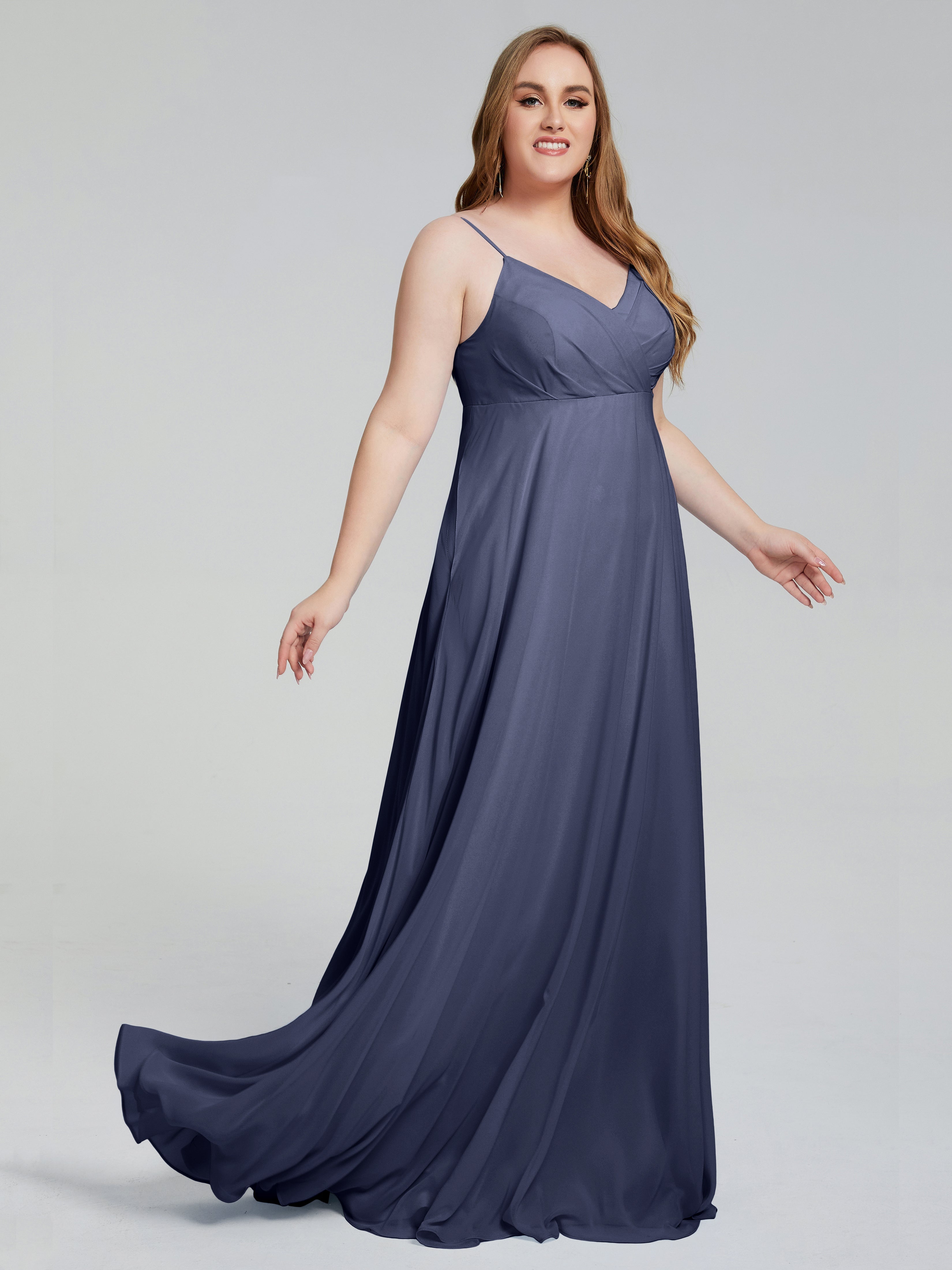 Mariah Sweep Train Sleeveless Plus Size Bridesmaid Dresses