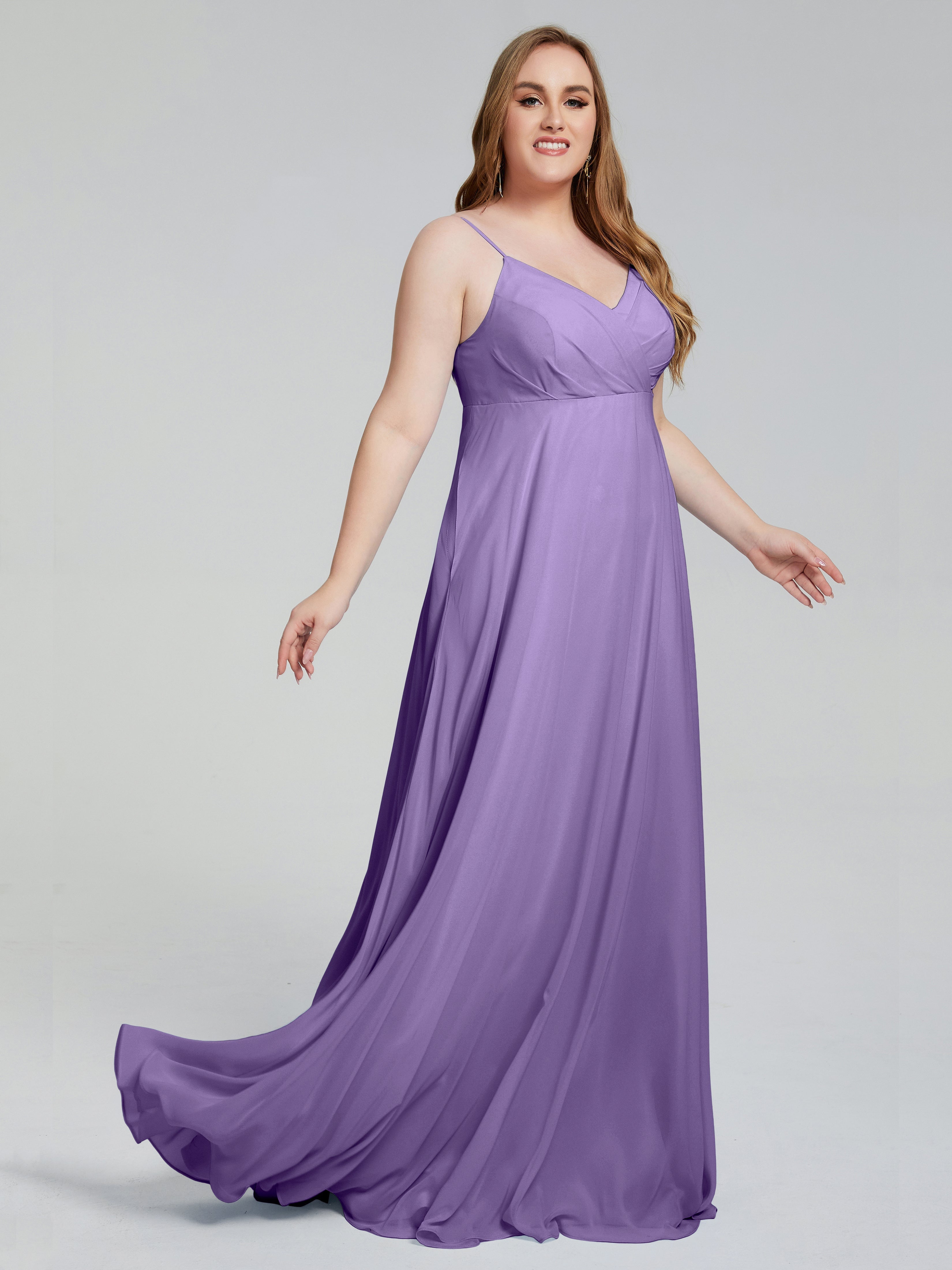 Mariah Sweep Train Sleeveless Plus Size Bridesmaid Dresses