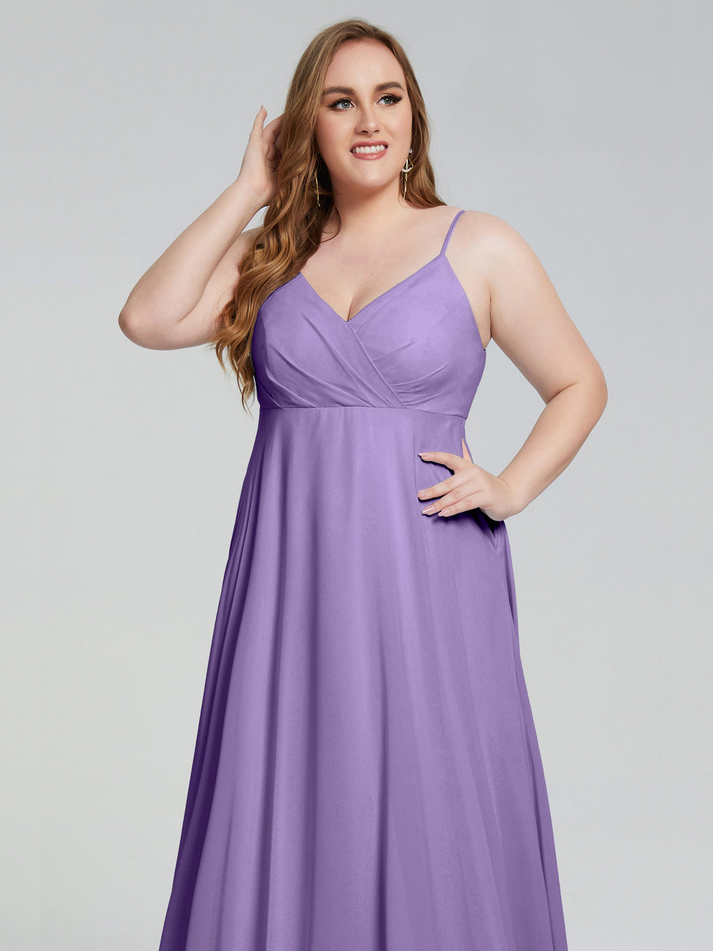 Mariah Sweep Train Sleeveless Plus Size Bridesmaid Dresses