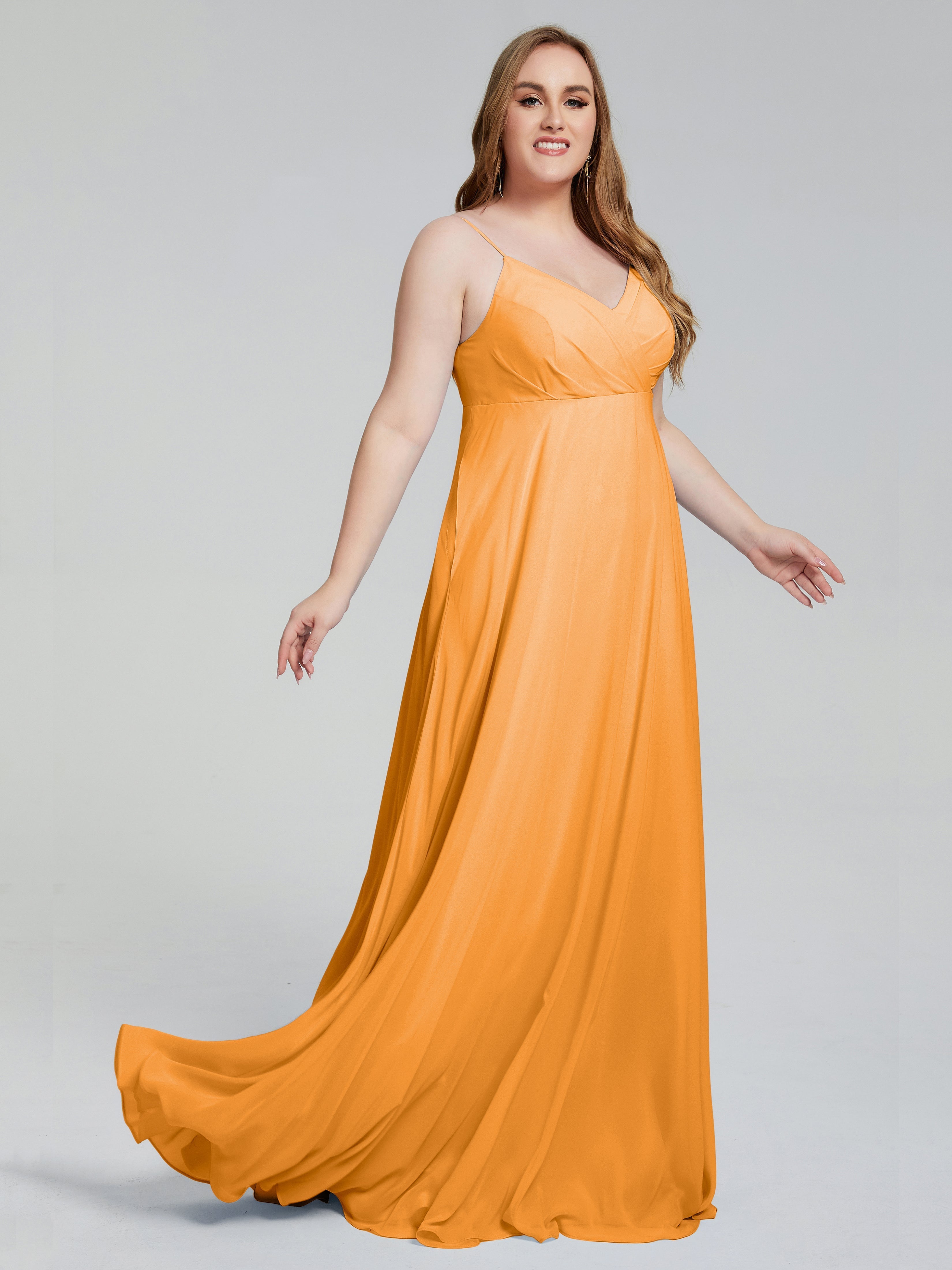 Mariah Sweep Train Sleeveless Plus Size Bridesmaid Dresses