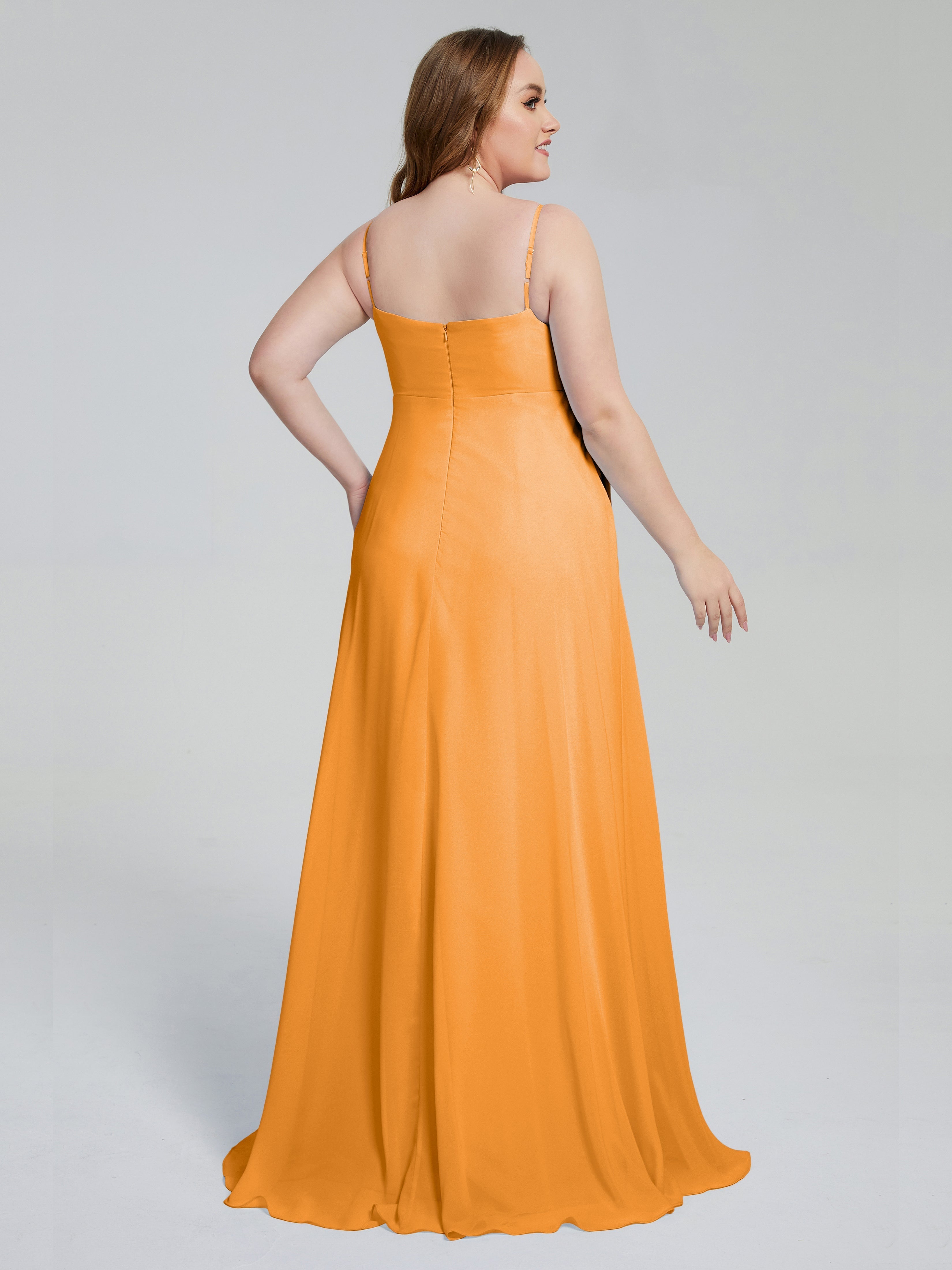 Mariah Sweep Train Sleeveless Plus Size Bridesmaid Dresses