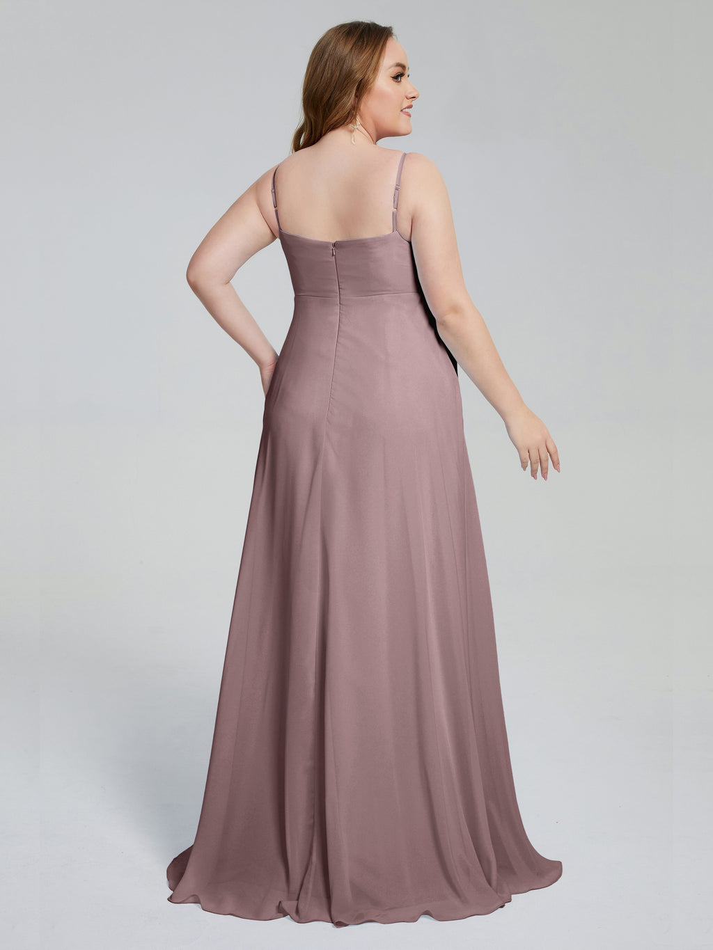 Mariah Sweep Train Sleeveless Plus Size Bridesmaid Dresses