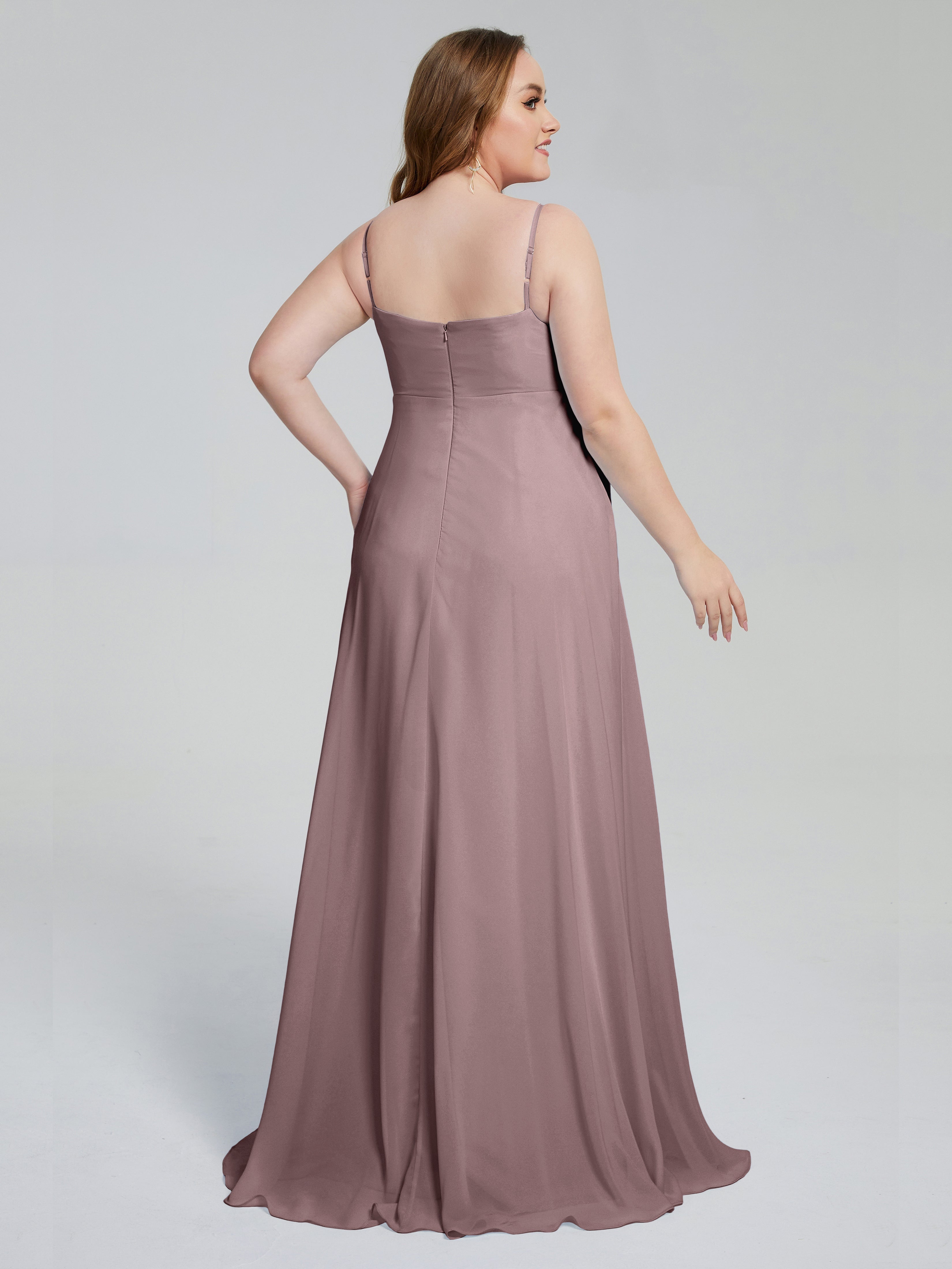 Mariah Sweep Train Sleeveless Plus Size Bridesmaid Dresses