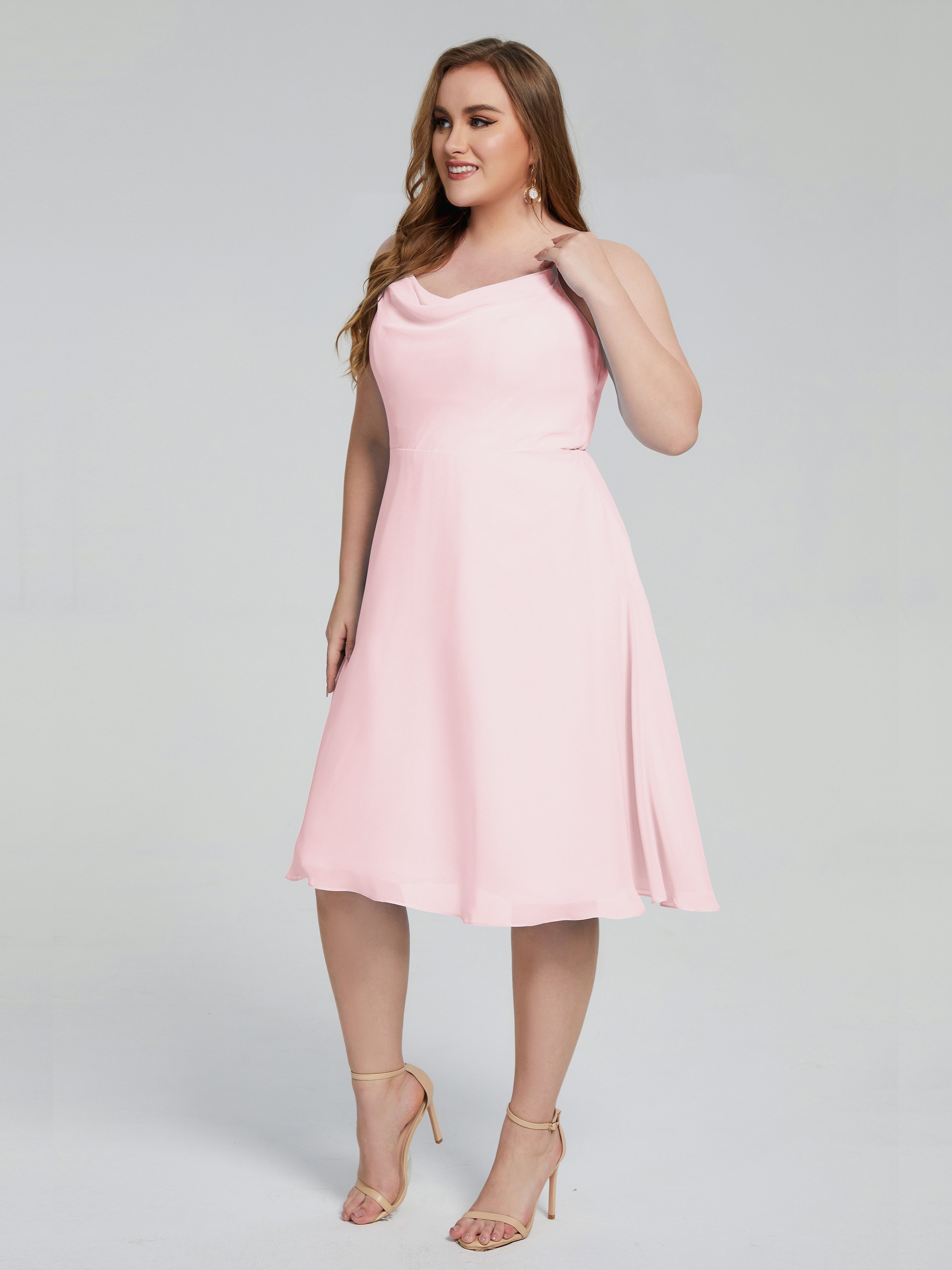 Mckenzie Spaghetti Straps Plus Size Short Bridesmaid Dresses