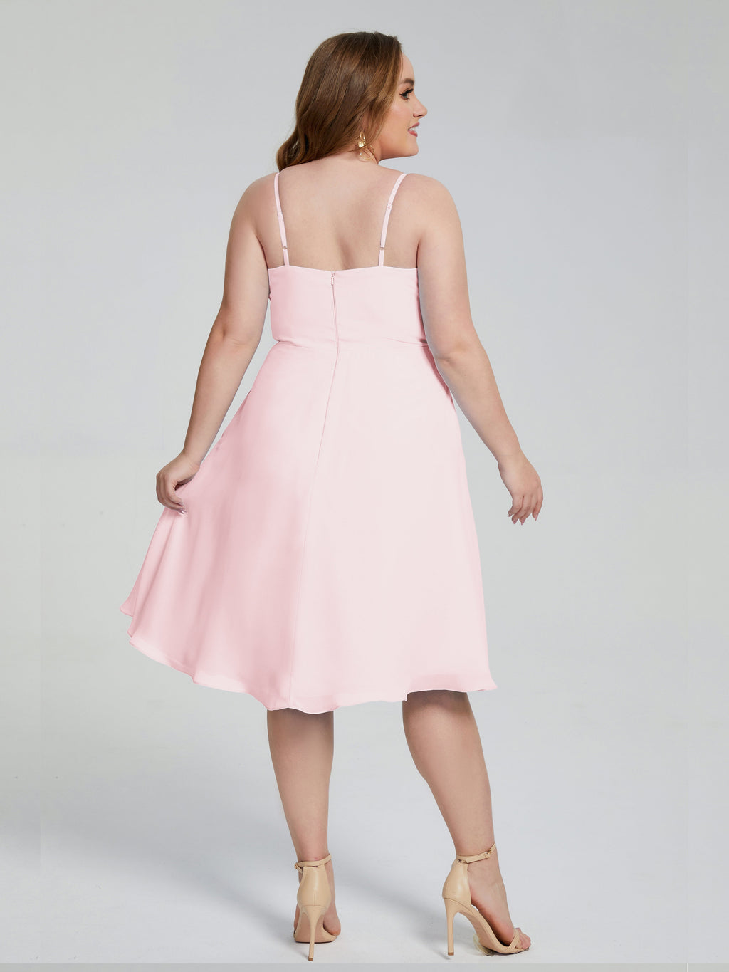 Mckenzie Spaghetti Straps Plus Size Short Bridesmaid Dresses
