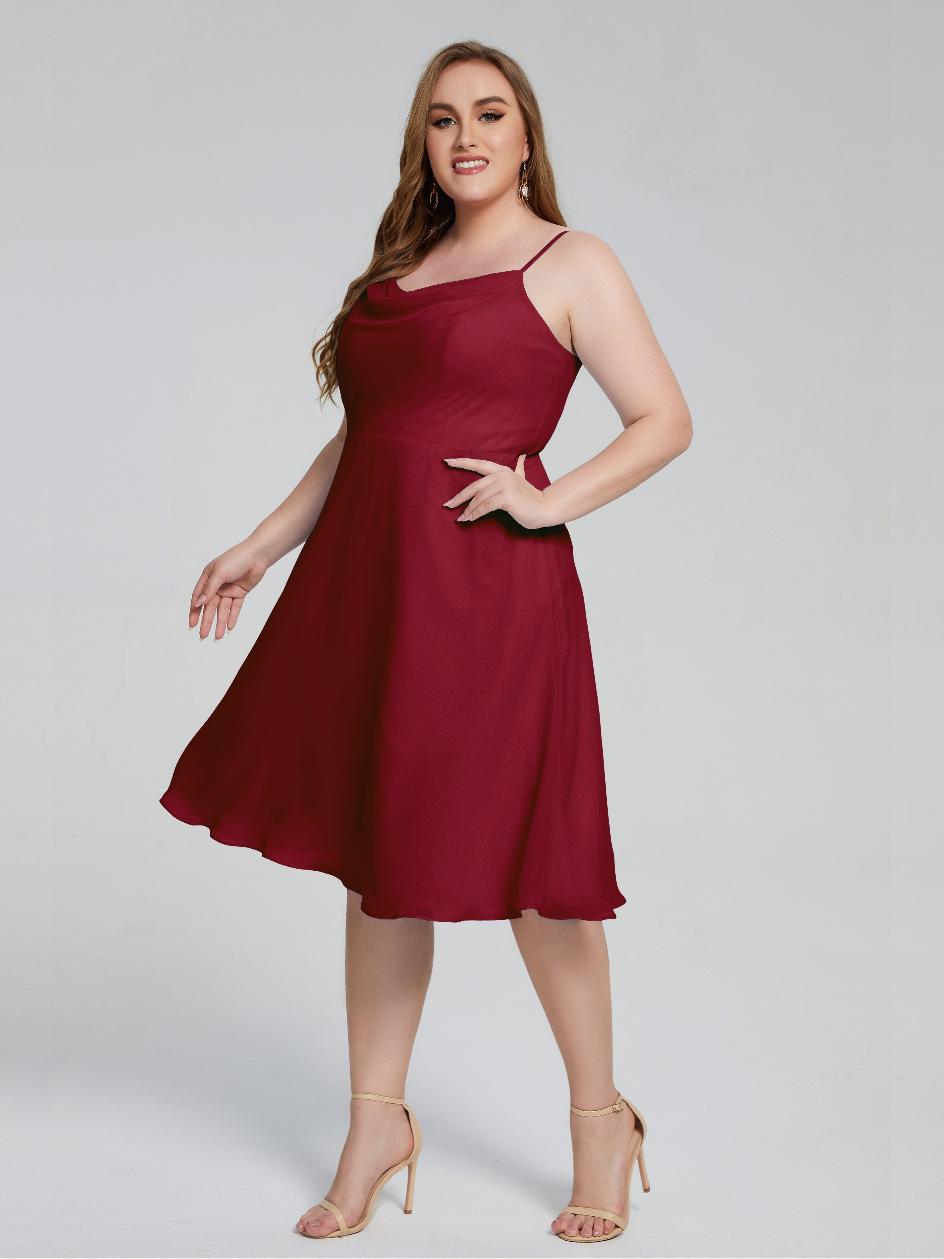 Mckenzie Spaghetti Straps Plus Size Short Bridesmaid Dresses