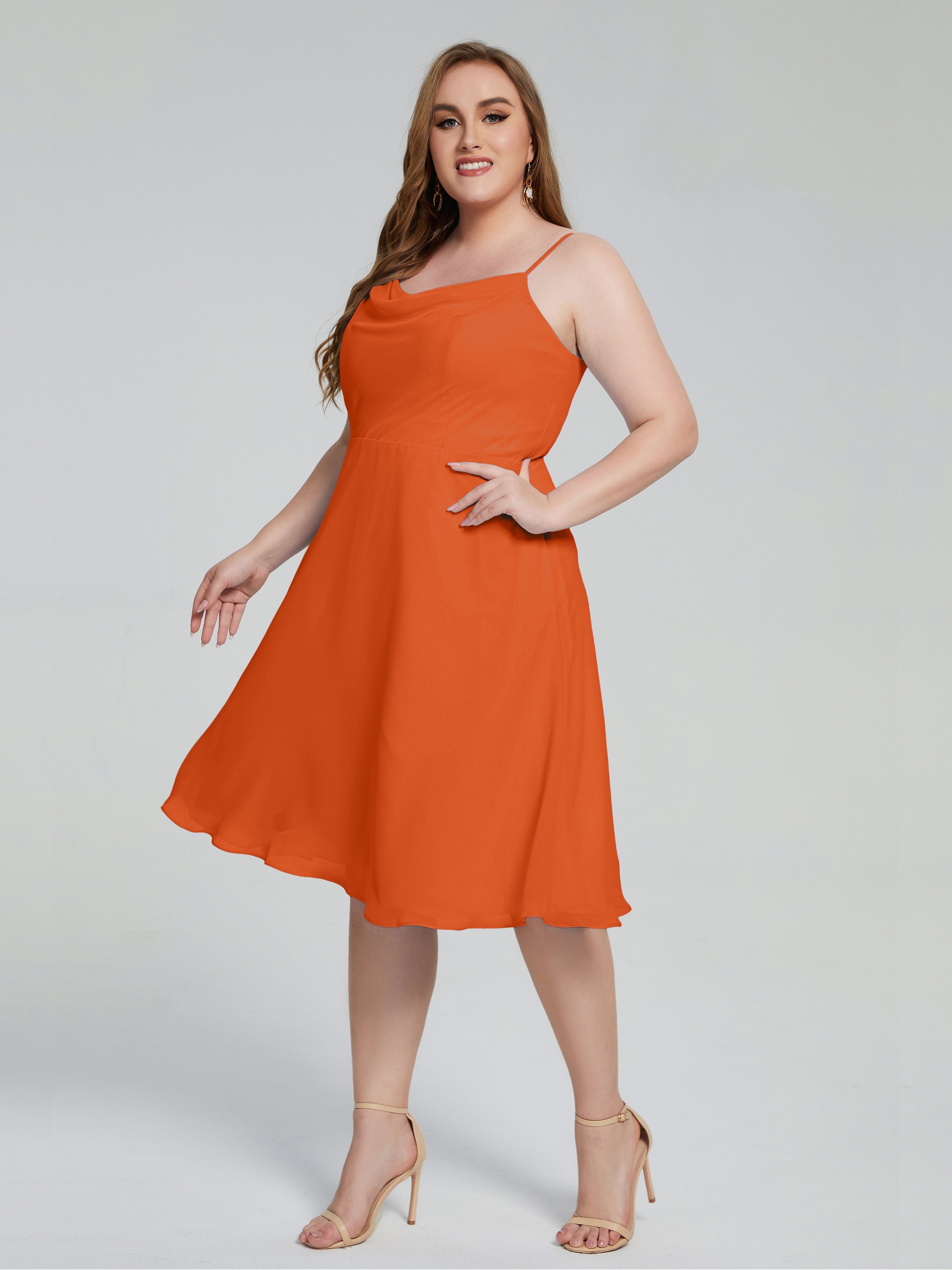 Mckenzie Spaghetti Straps Plus Size Short Bridesmaid Dresses