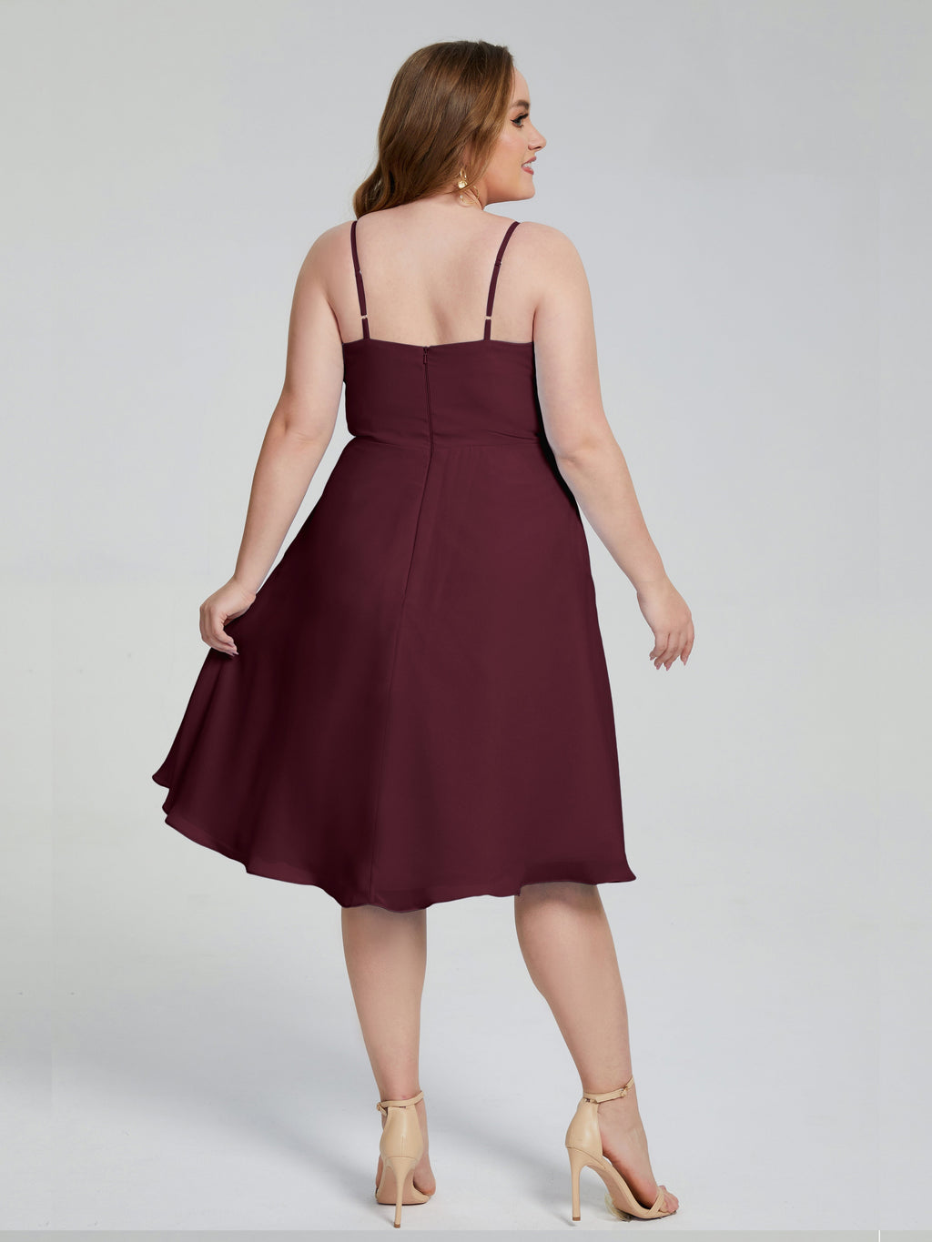 Mckenzie Spaghetti Straps Plus Size Short Bridesmaid Dresses