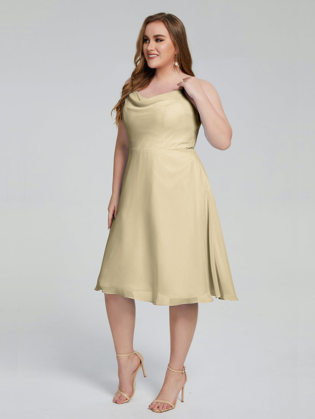 Mckenzie Spaghetti Straps Plus Size Short Bridesmaid Dresses