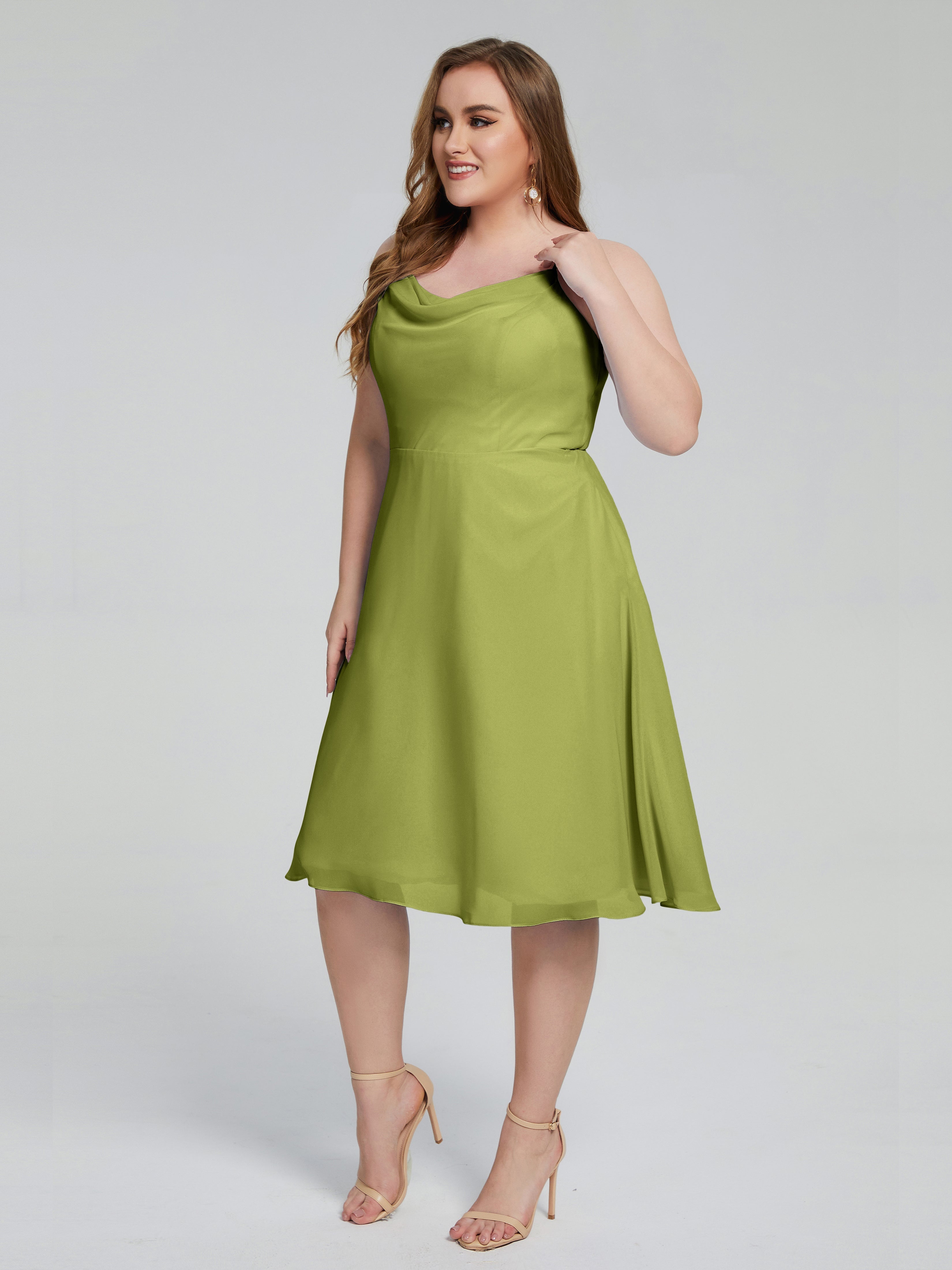Mckenzie Spaghetti Straps Plus Size Short Bridesmaid Dresses