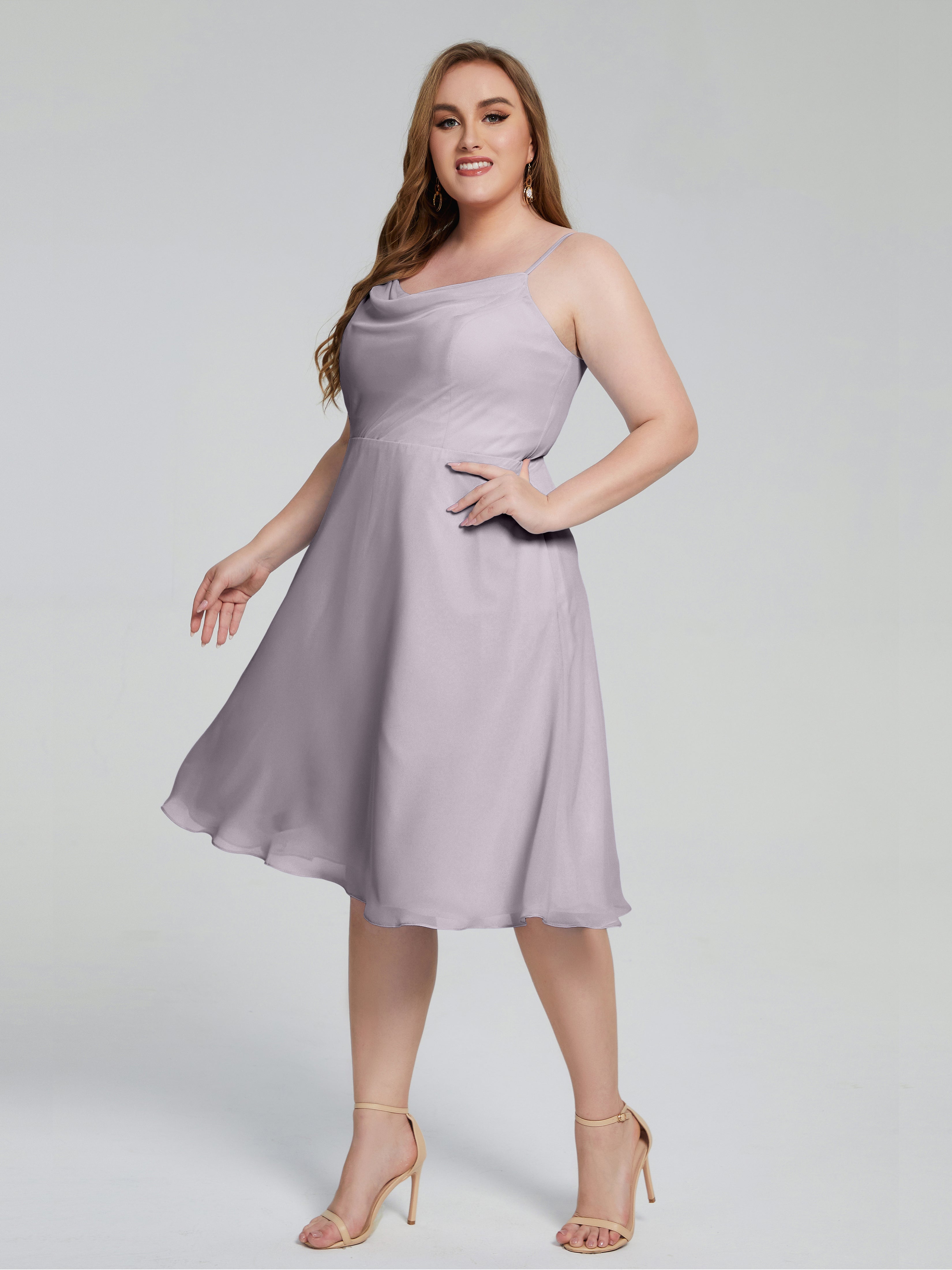 Mckenzie Spaghetti Straps Plus Size Short Bridesmaid Dresses