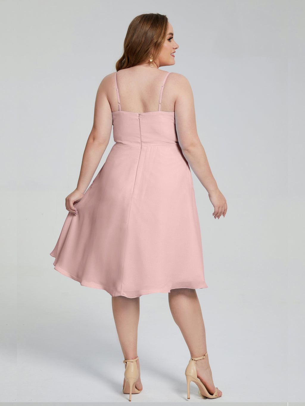 Mckenzie Spaghetti Straps Plus Size Short Bridesmaid Dresses