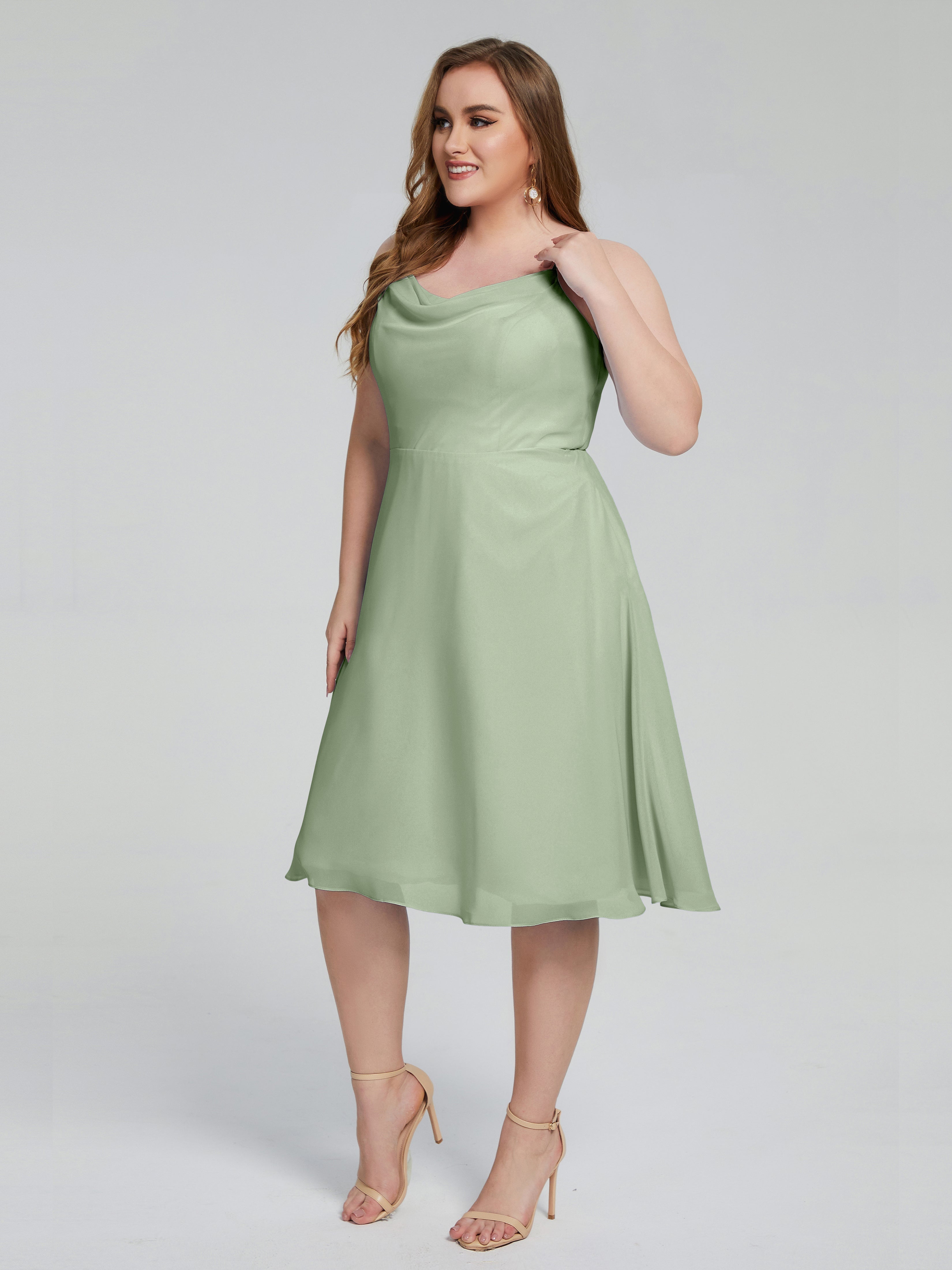 Mckenzie Spaghetti Straps Plus Size Short Bridesmaid Dresses