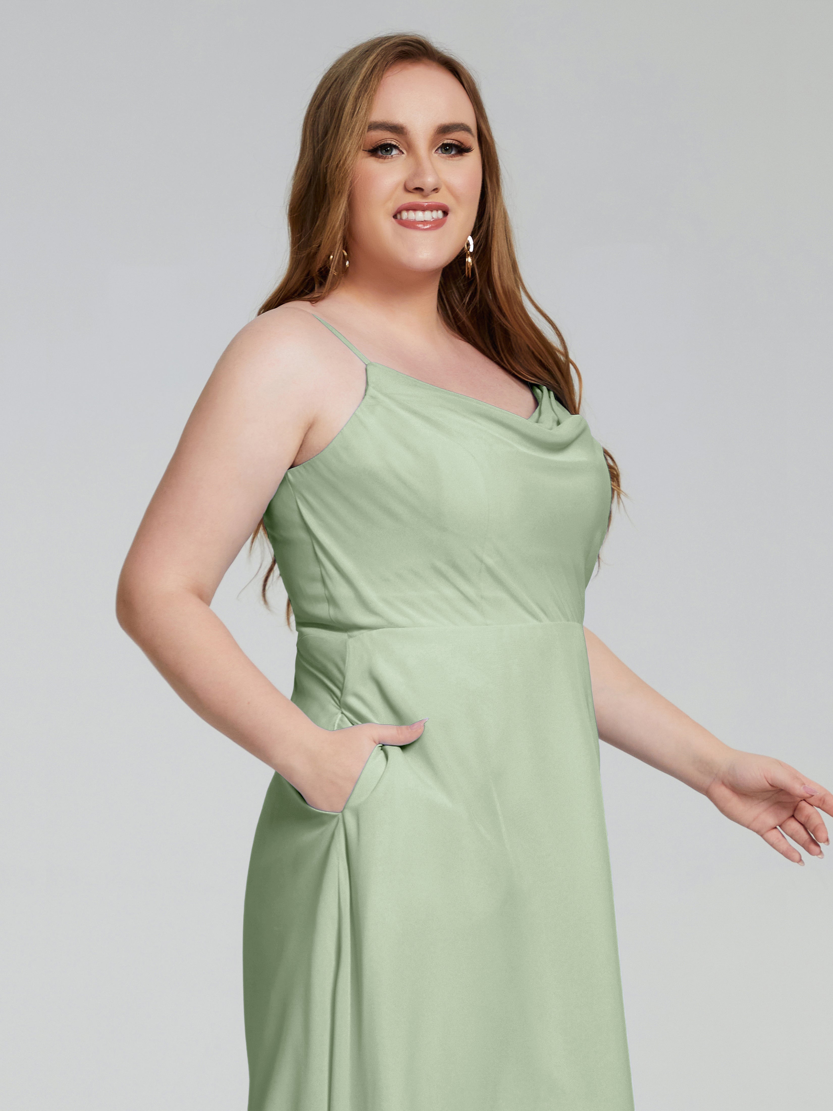 Mckenzie Spaghetti Straps Plus Size Short Bridesmaid Dresses