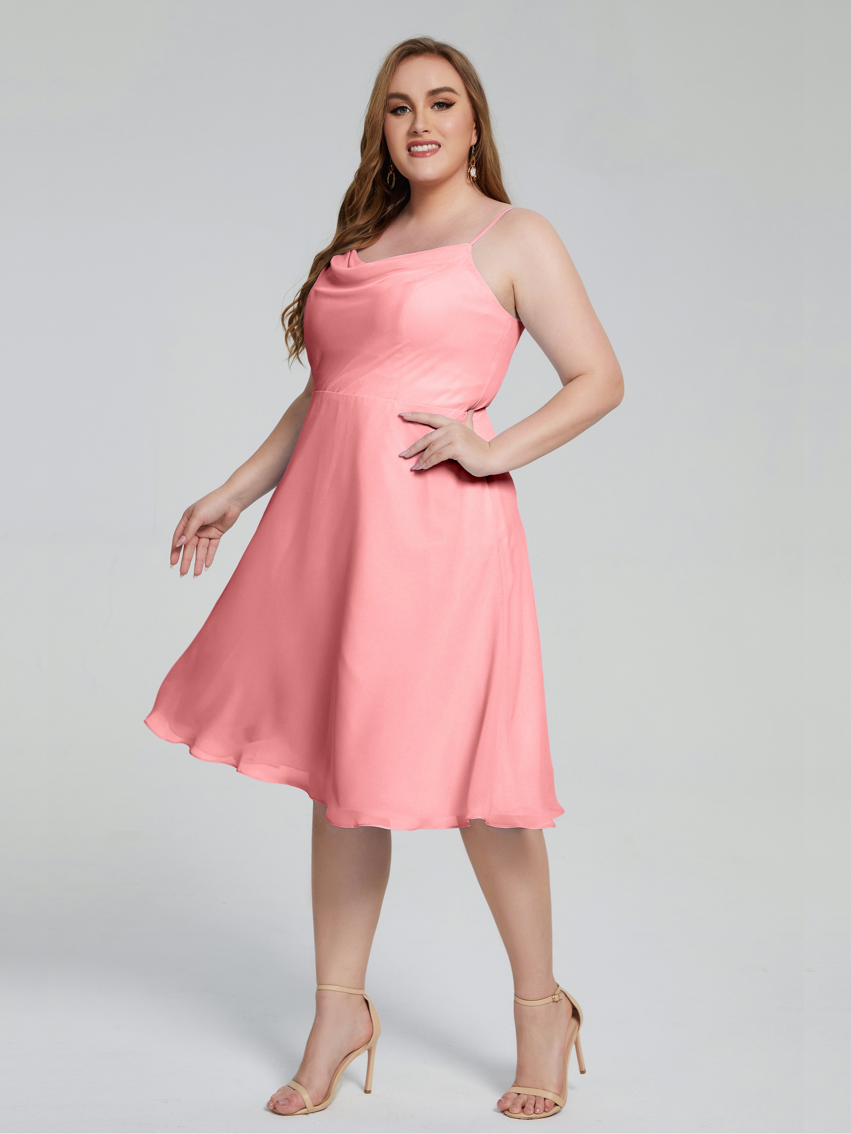 Mckenzie Spaghetti Straps Plus Size Short Bridesmaid Dresses