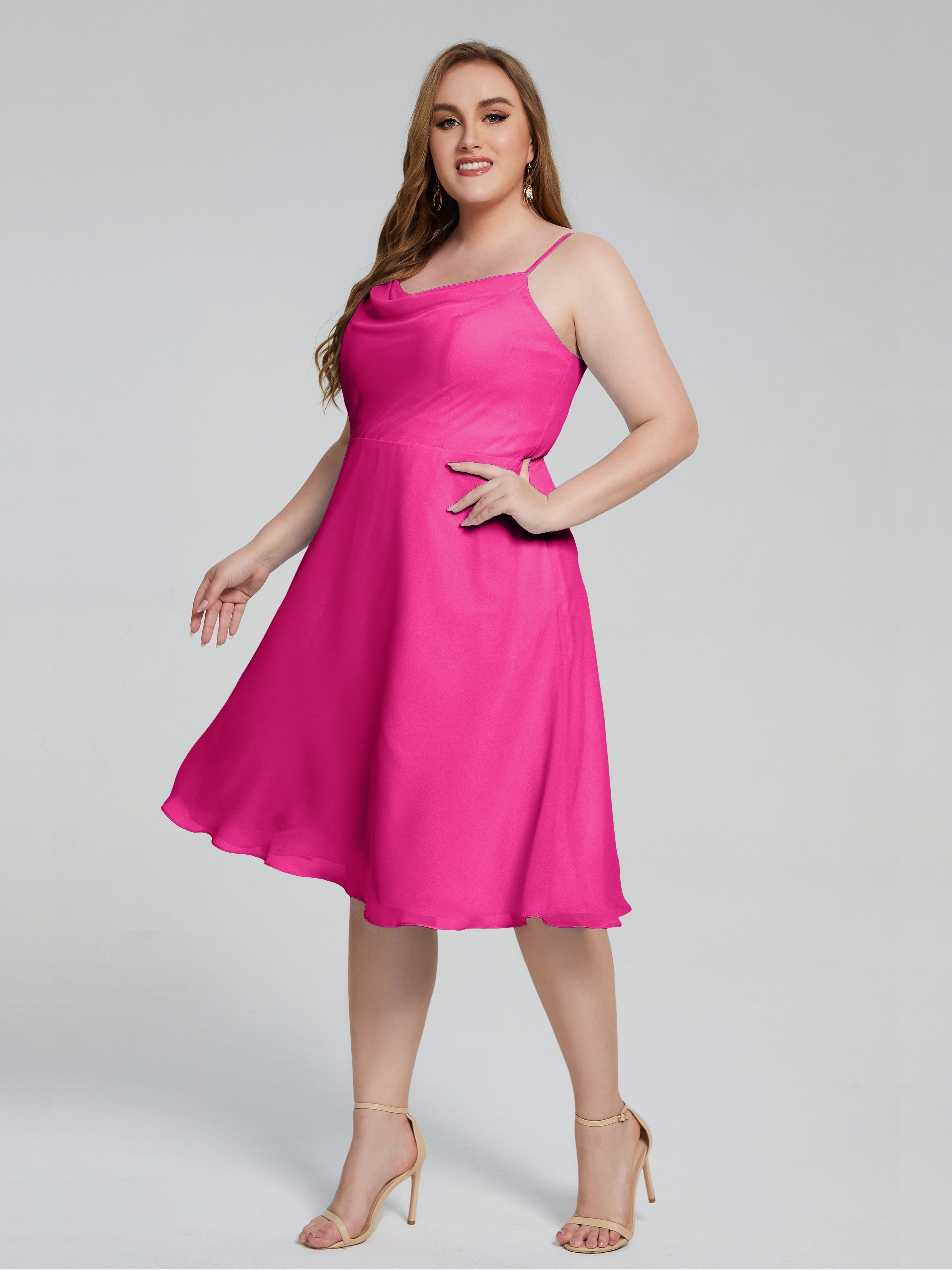 Mckenzie Spaghetti Straps Plus Size Short Bridesmaid Dresses