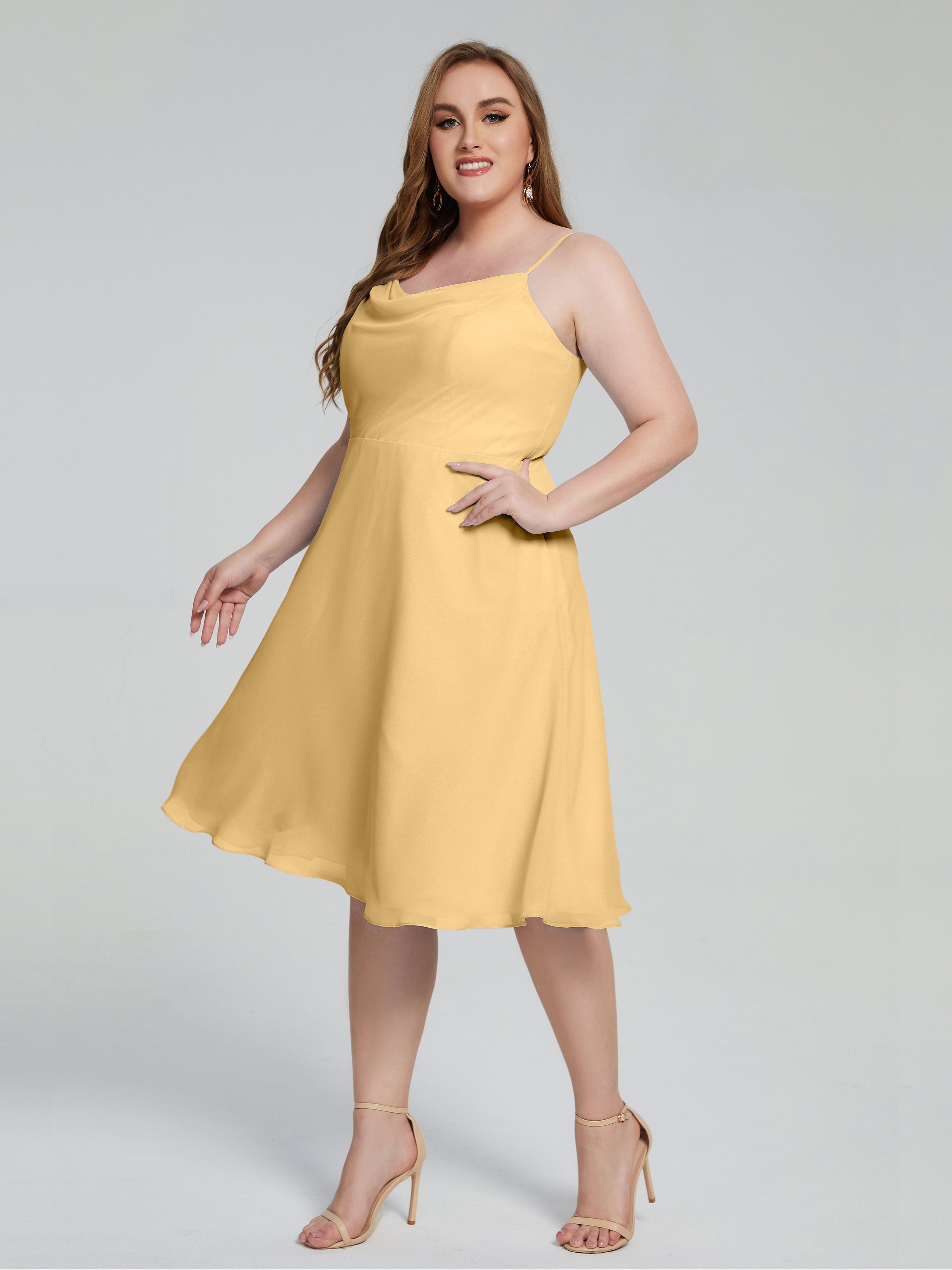 Mckenzie Spaghetti Straps Plus Size Short Bridesmaid Dresses
