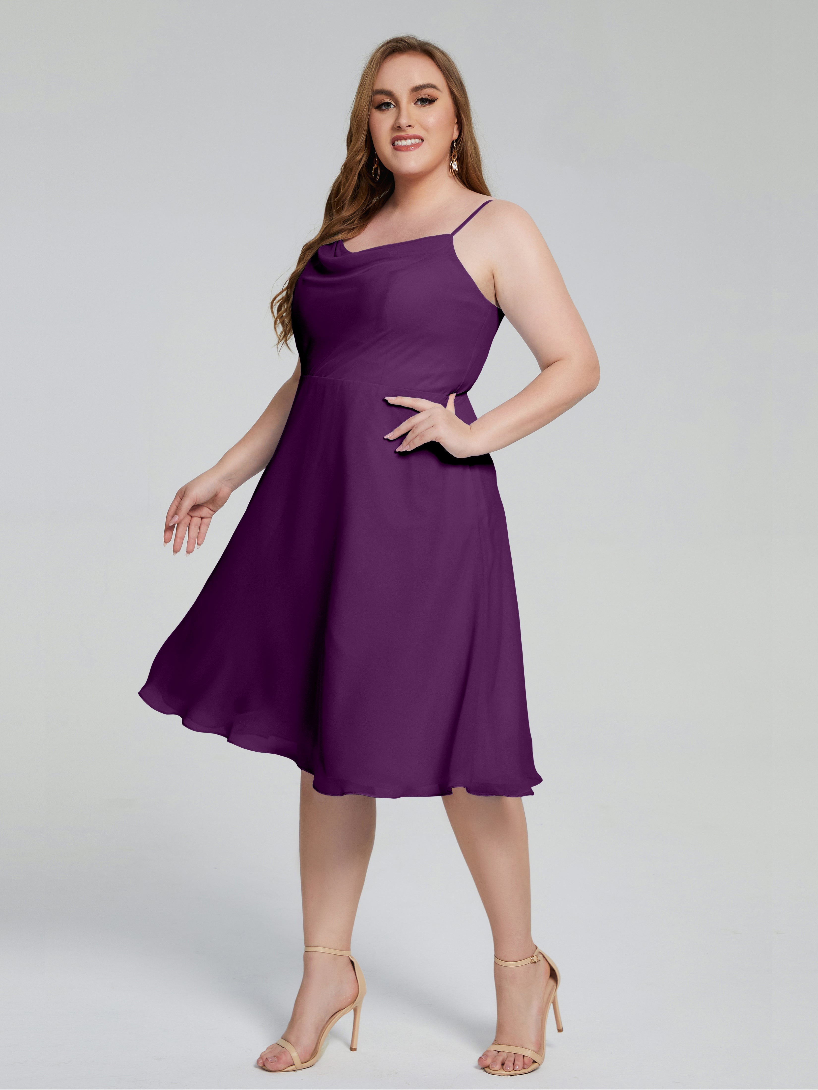 Mckenzie Spaghetti Straps Plus Size Short Bridesmaid Dresses