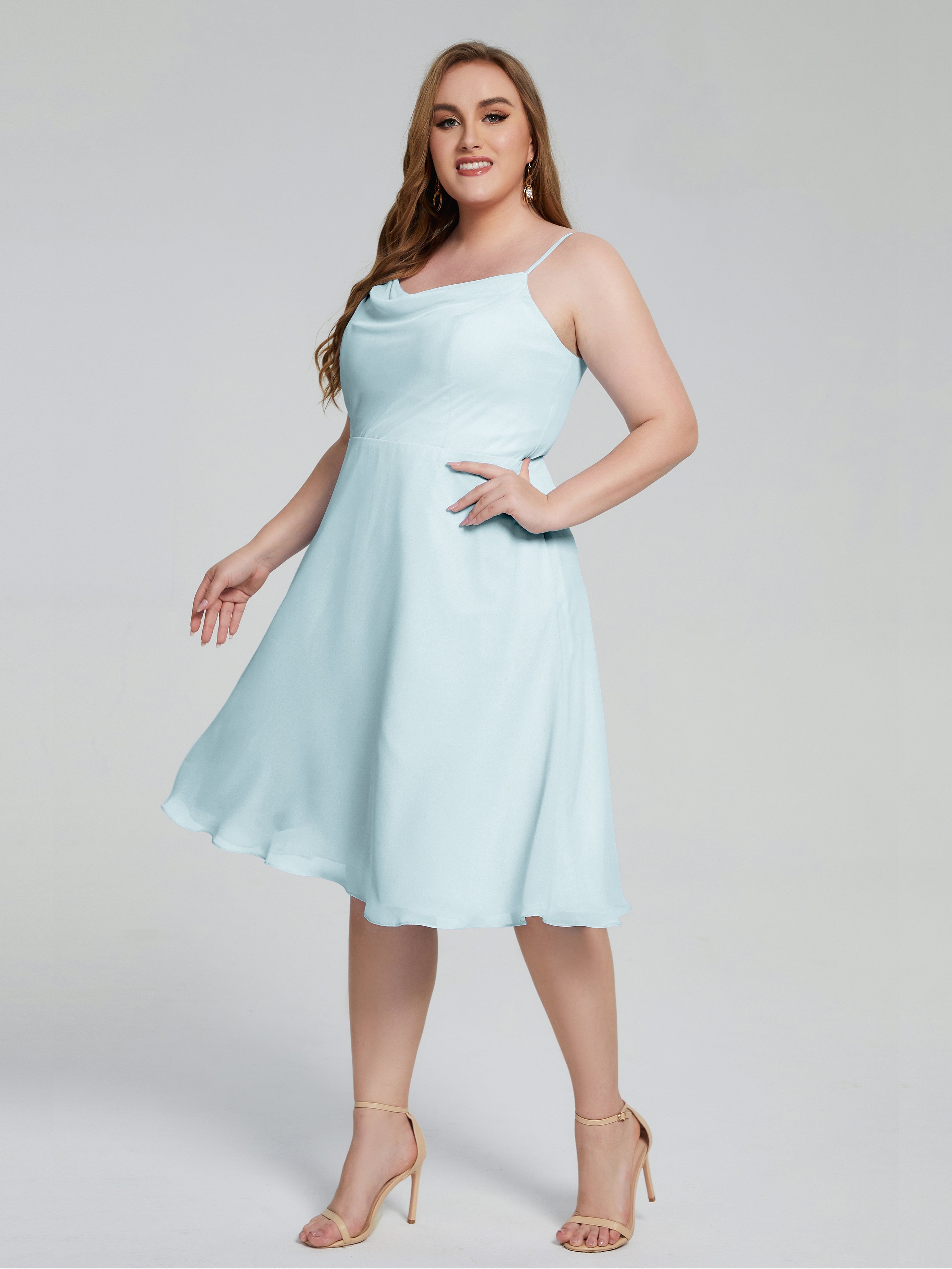 Mckenzie Spaghetti Straps Plus Size Short Bridesmaid Dresses