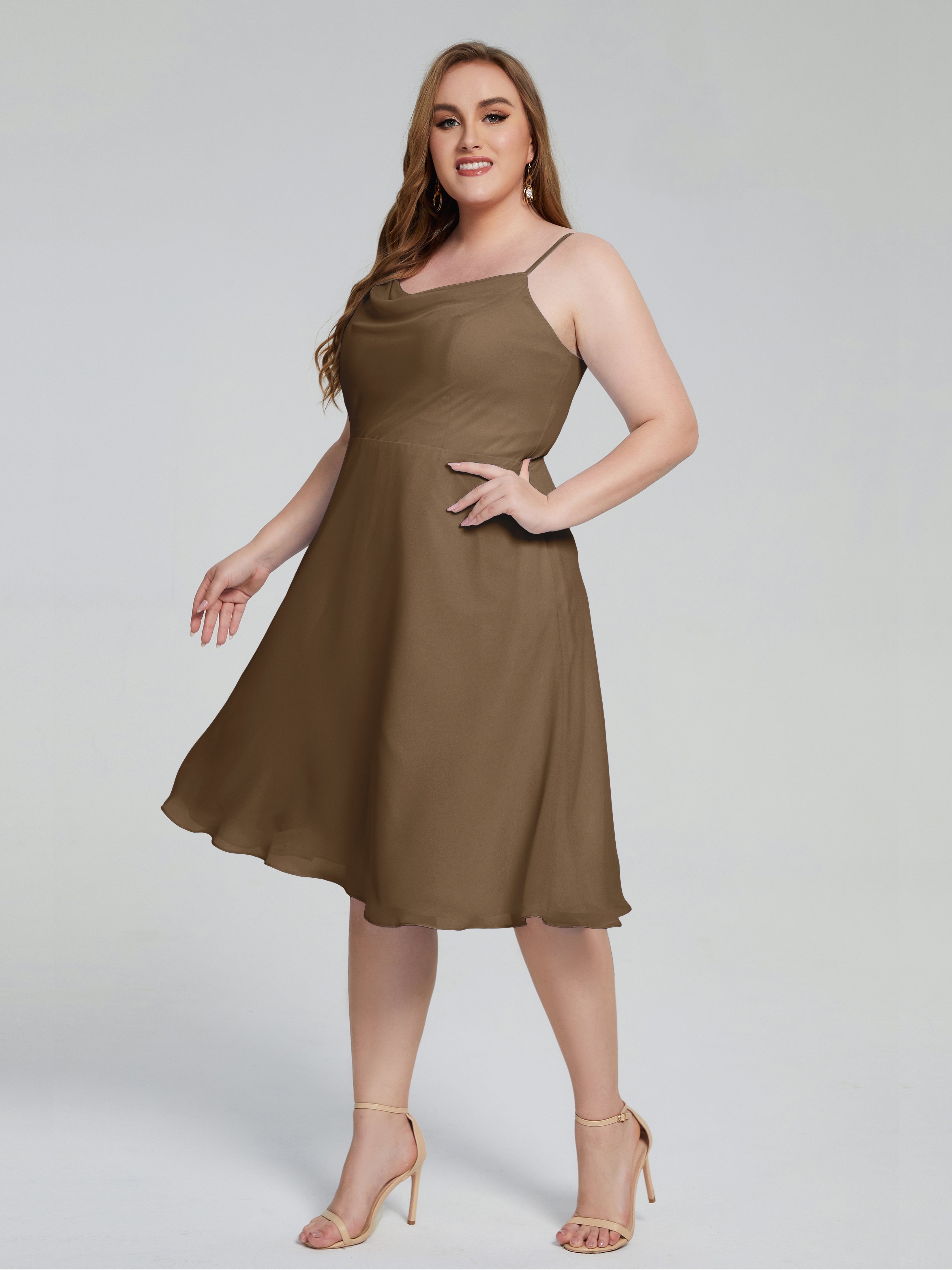Mckenzie Spaghetti Straps Plus Size Short Bridesmaid Dresses