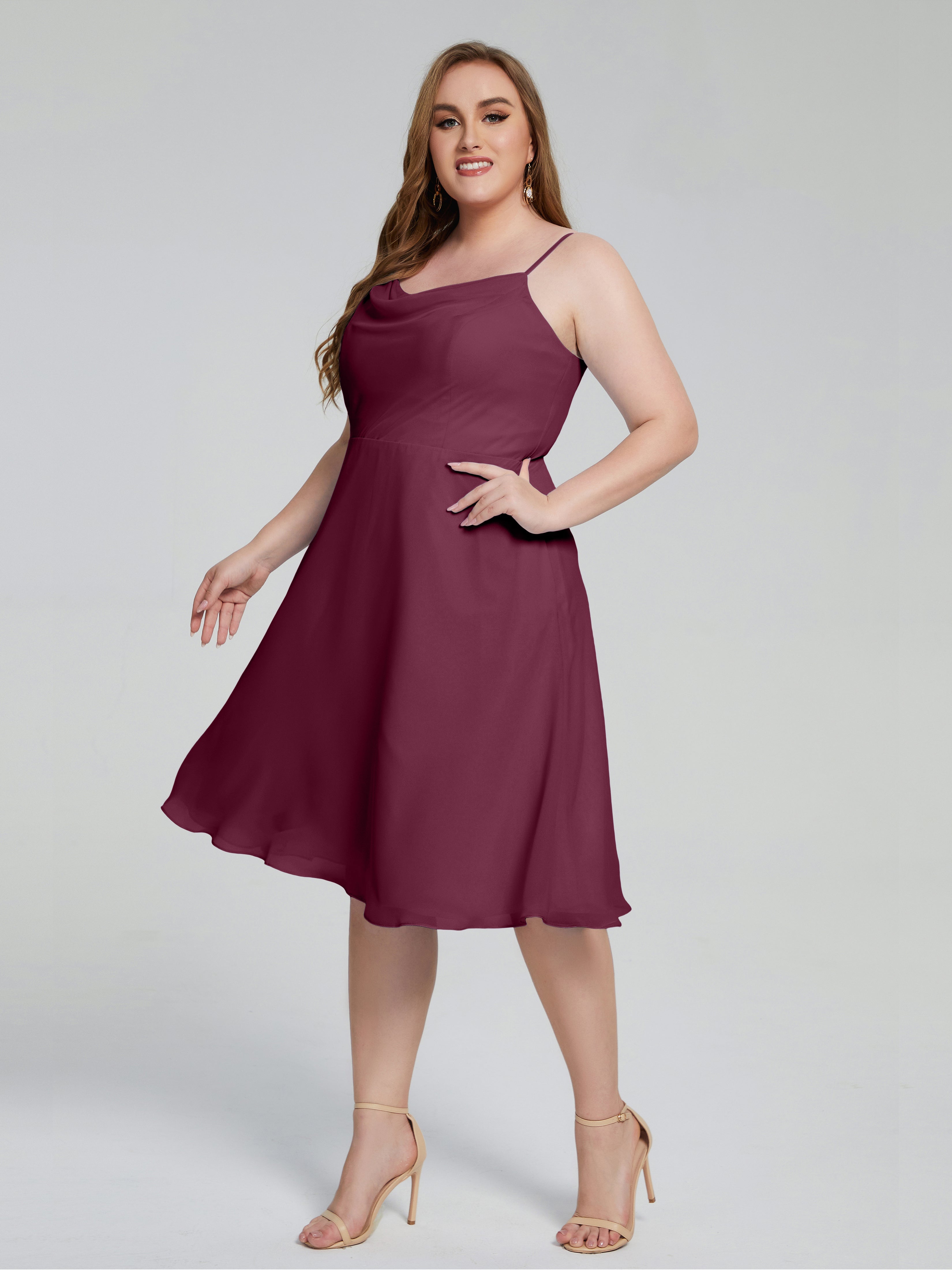 Mckenzie Spaghetti Straps Plus Size Short Bridesmaid Dresses