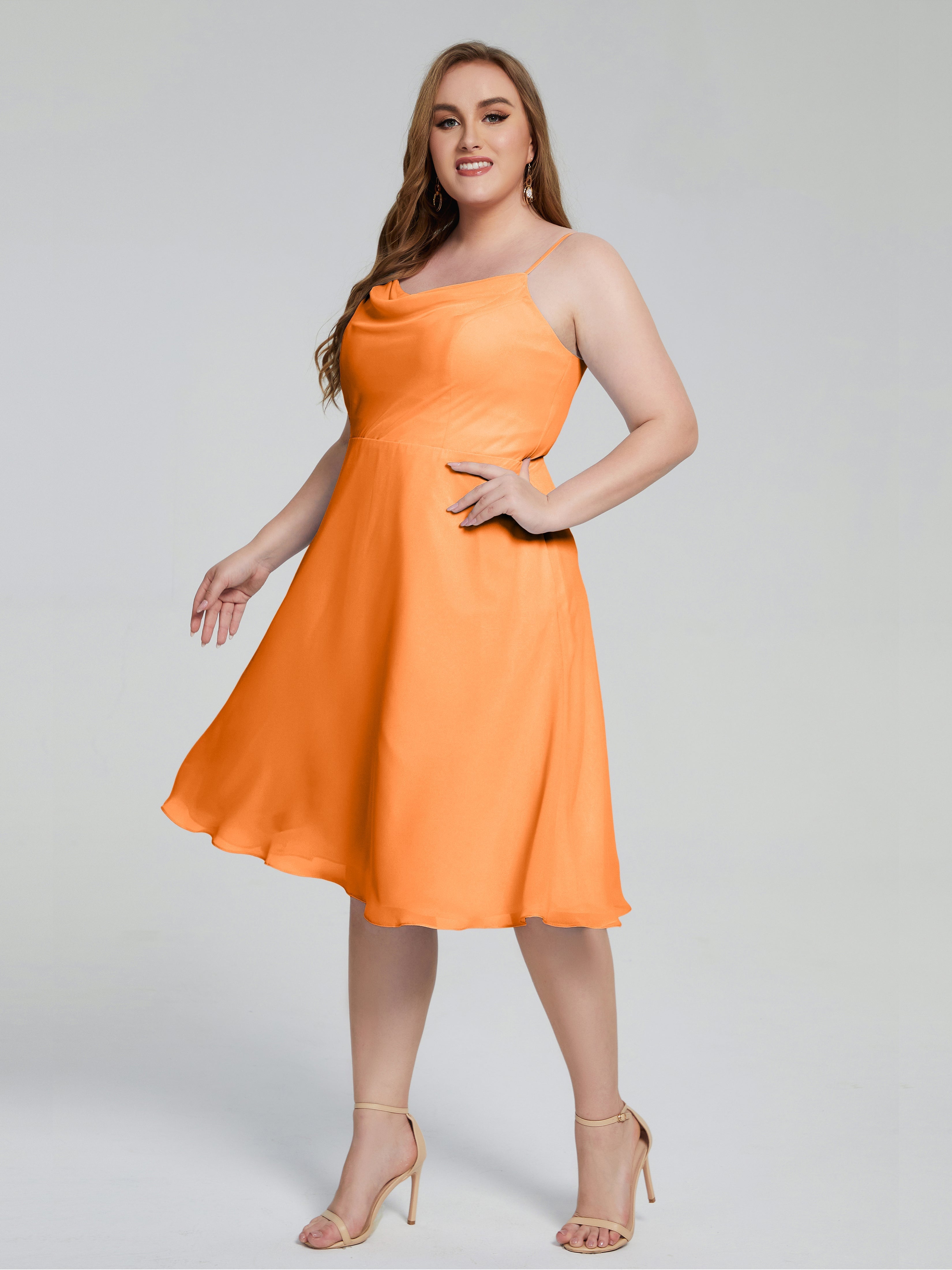 Mckenzie Spaghetti Straps Plus Size Short Bridesmaid Dresses