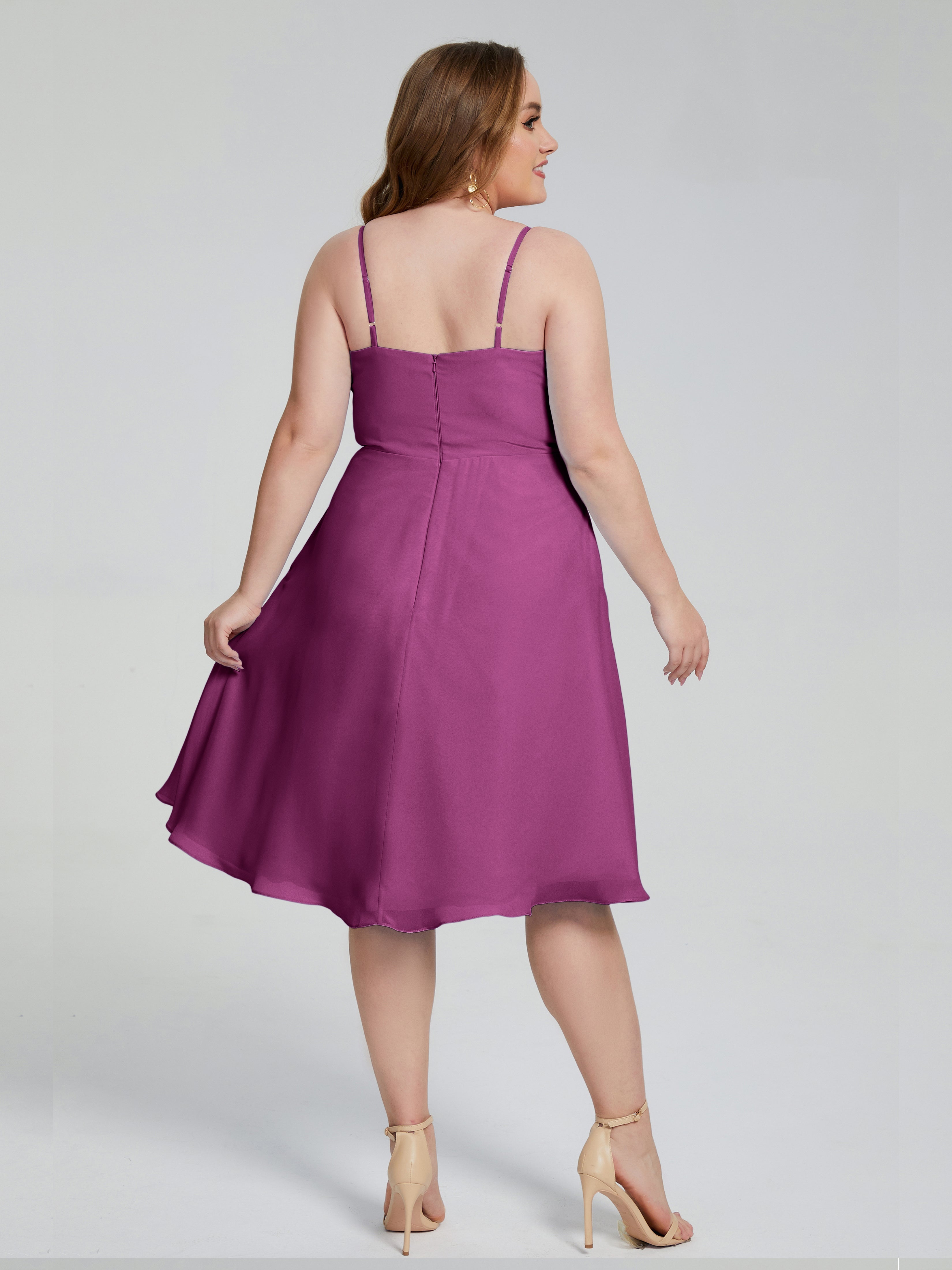 Mckenzie Spaghetti Straps Plus Size Short Bridesmaid Dresses