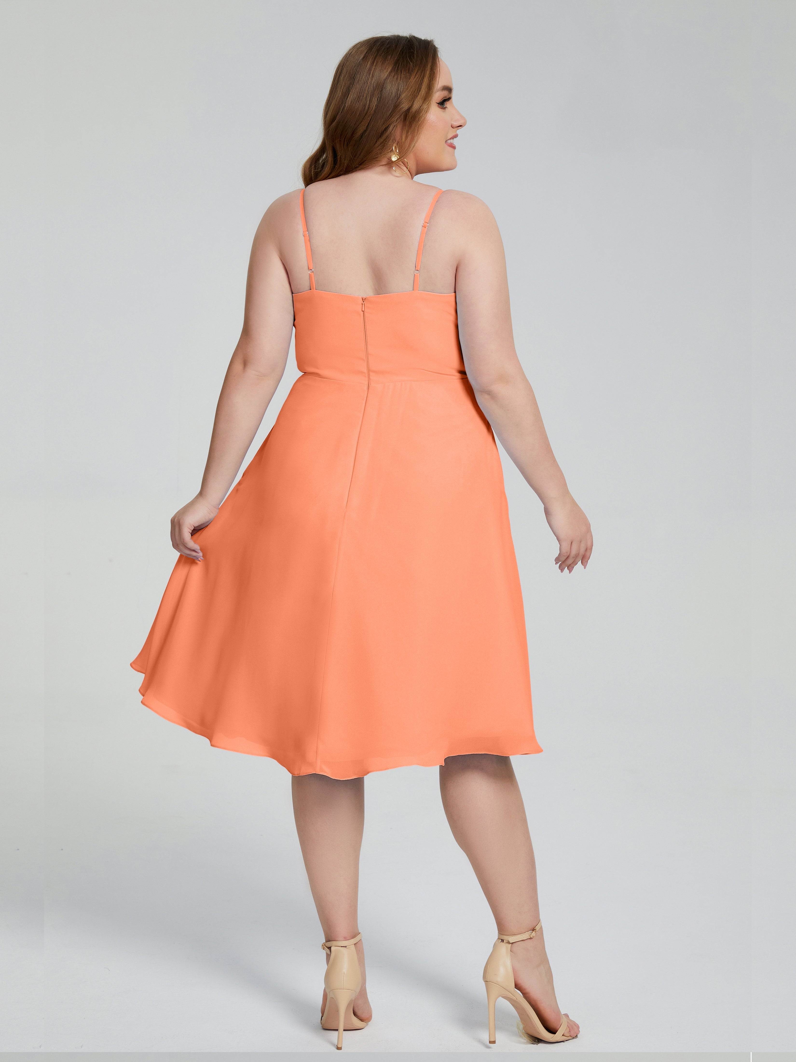 Mckenzie Spaghetti Straps Plus Size Short Bridesmaid Dresses