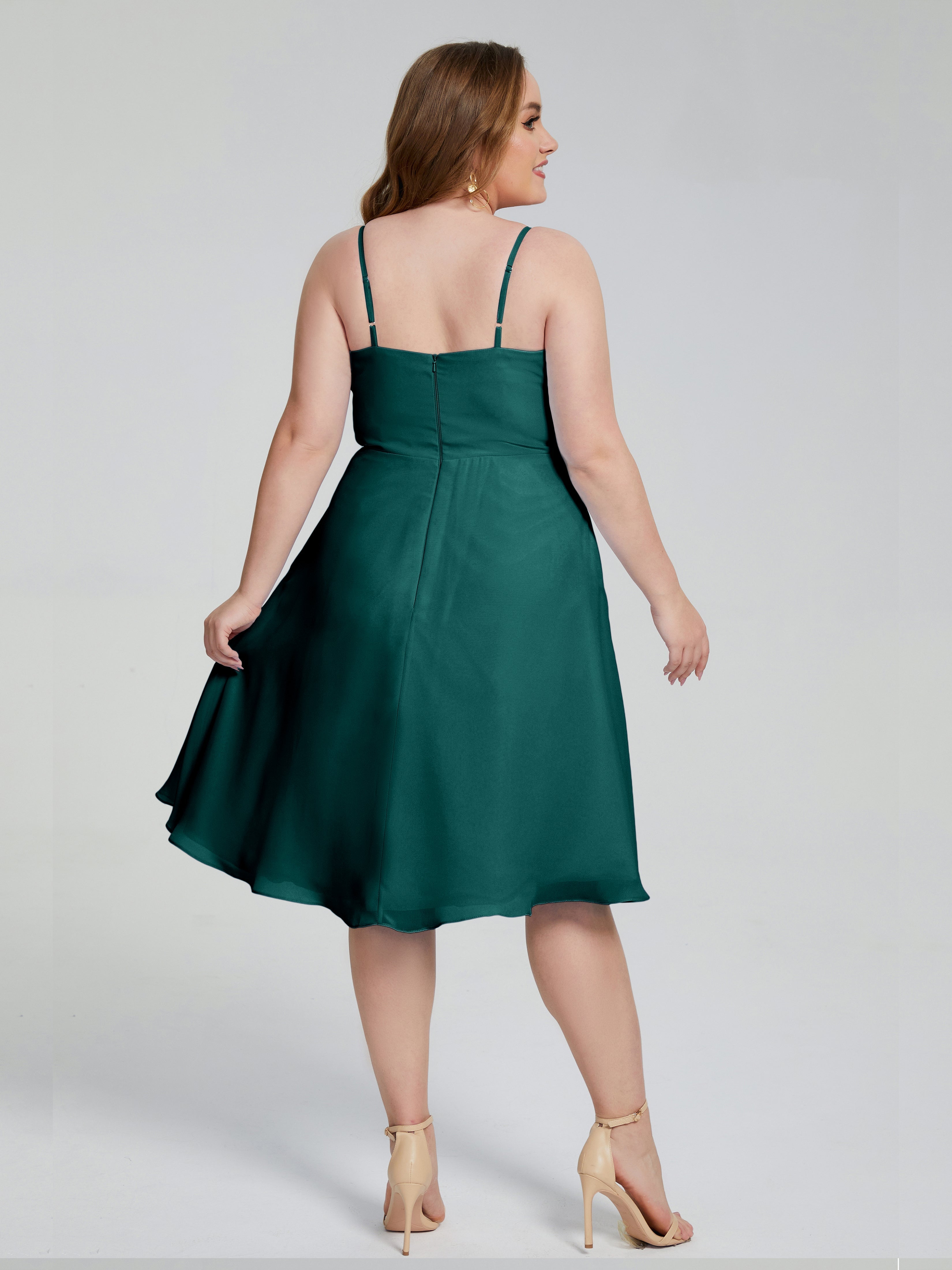 Mckenzie Spaghetti Straps Plus Size Short Bridesmaid Dresses