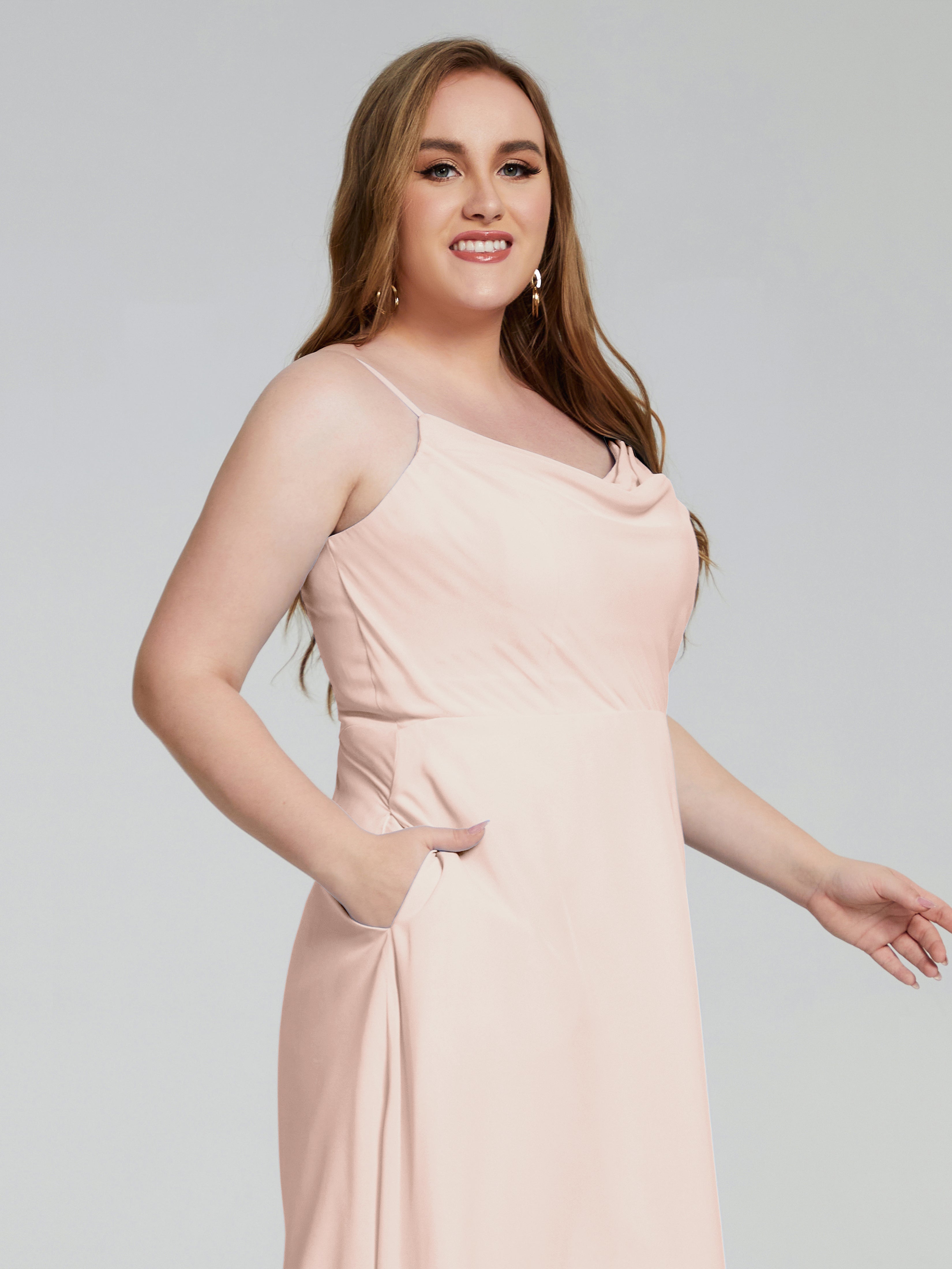 Mckenzie Spaghetti Straps Plus Size Short Bridesmaid Dresses