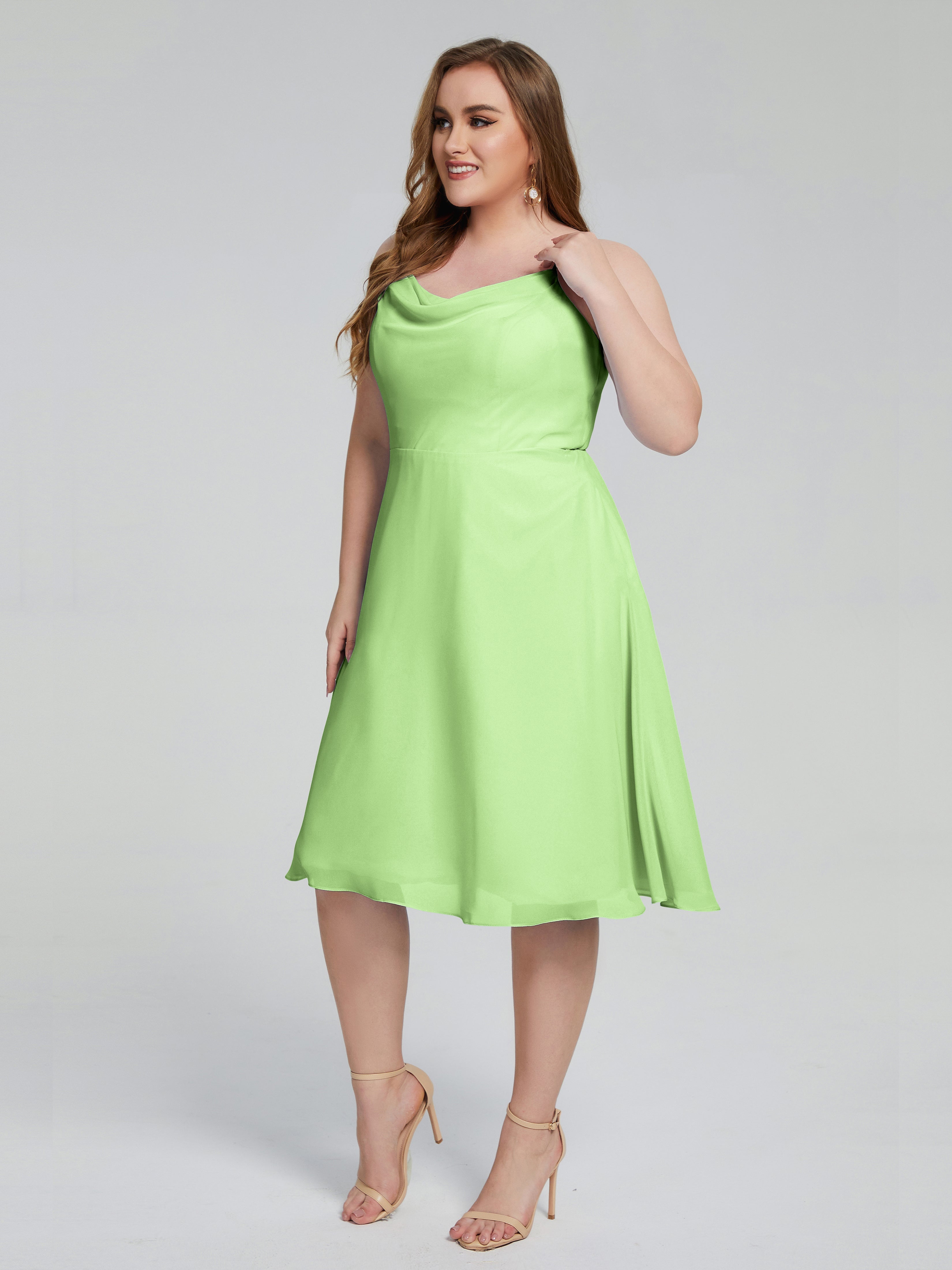 Mckenzie Spaghetti Straps Plus Size Short Bridesmaid Dresses