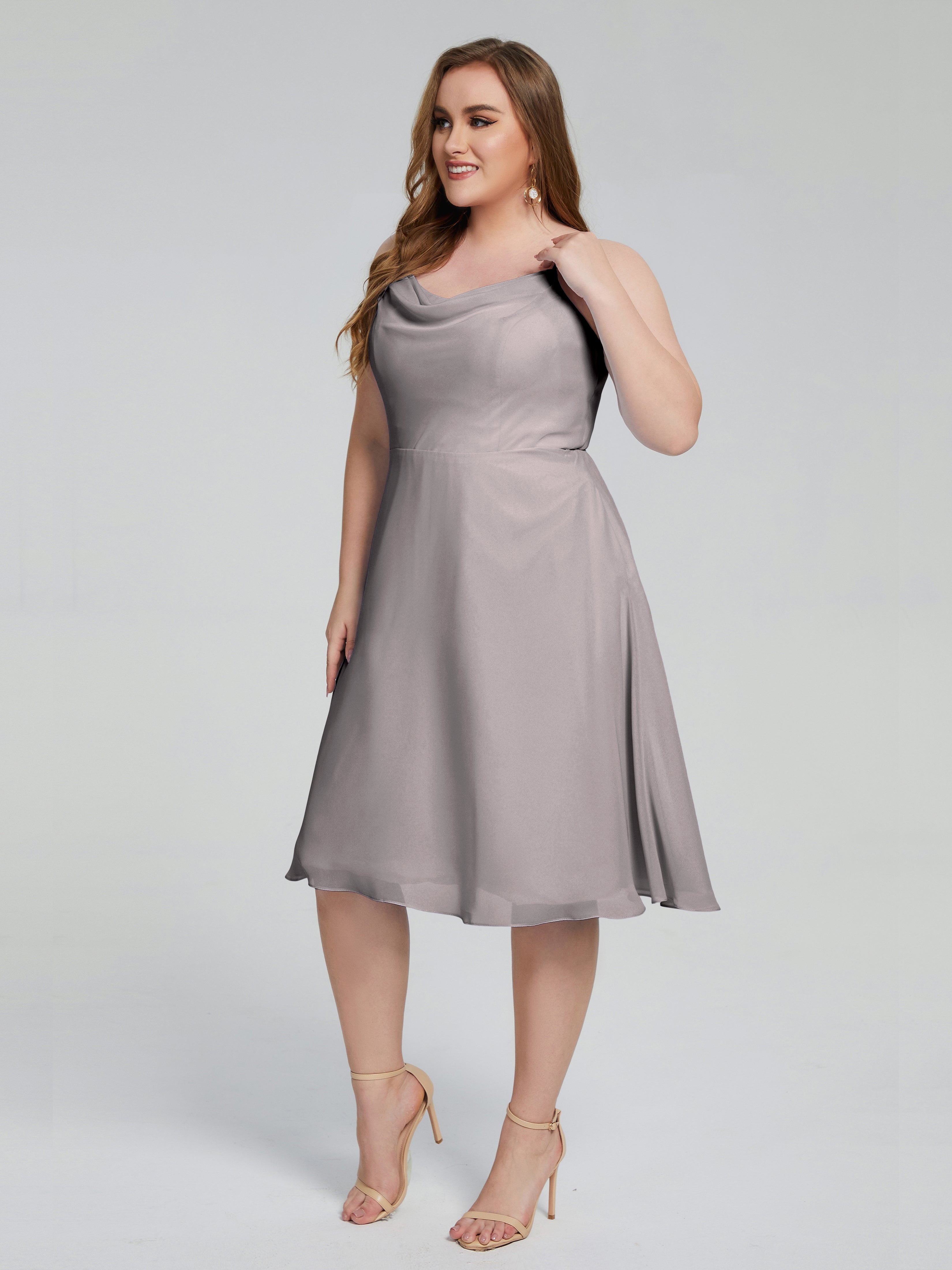 Mckenzie Spaghetti Straps Plus Size Short Bridesmaid Dresses