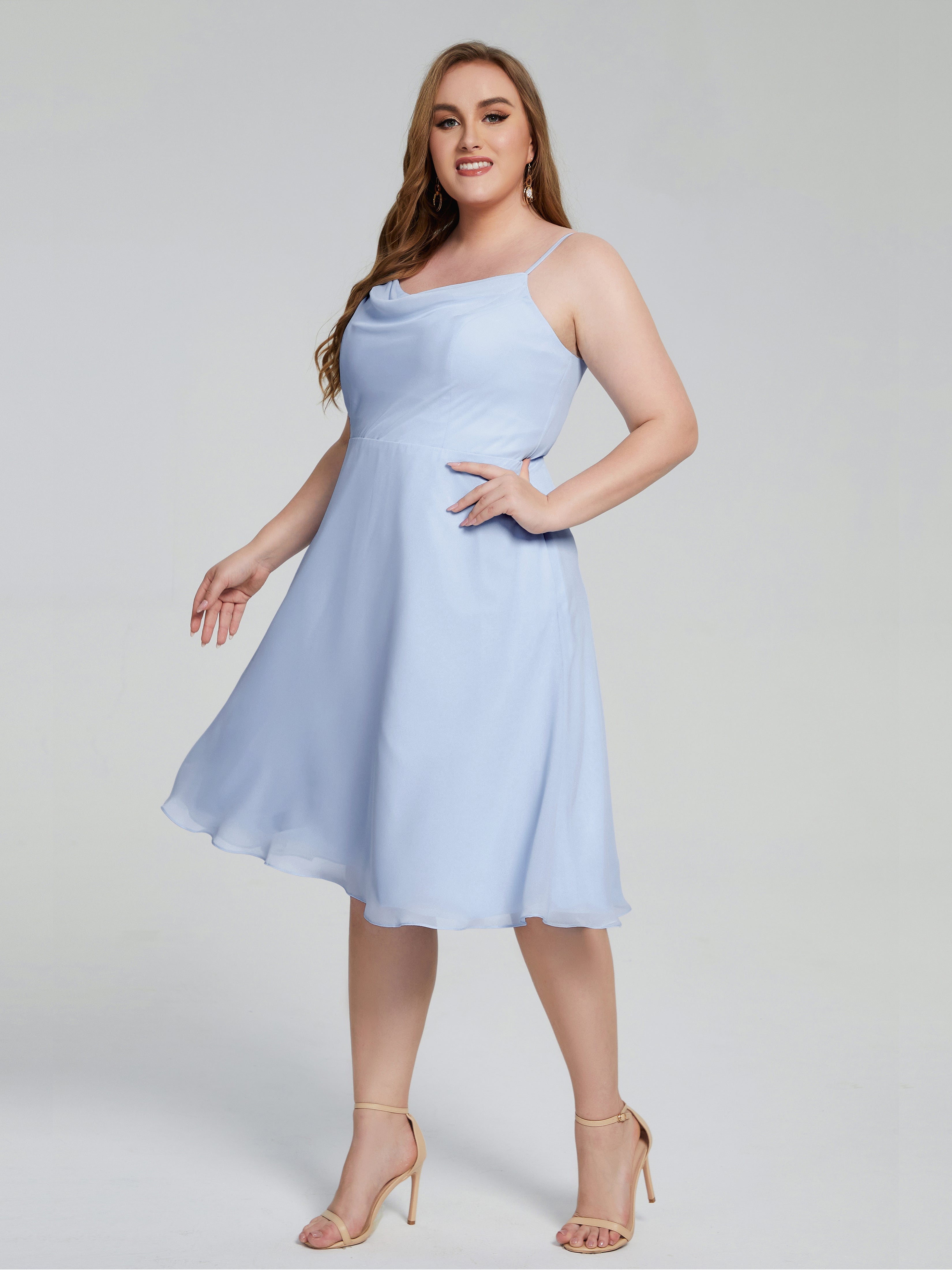 Mckenzie Spaghetti Straps Plus Size Short Bridesmaid Dresses