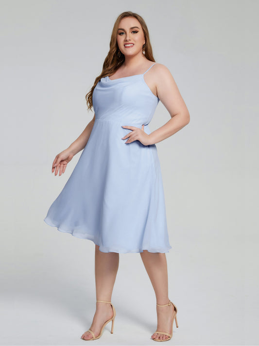 Mckenzie Spaghetti Straps Plus Size Short Bridesmaid Dresses