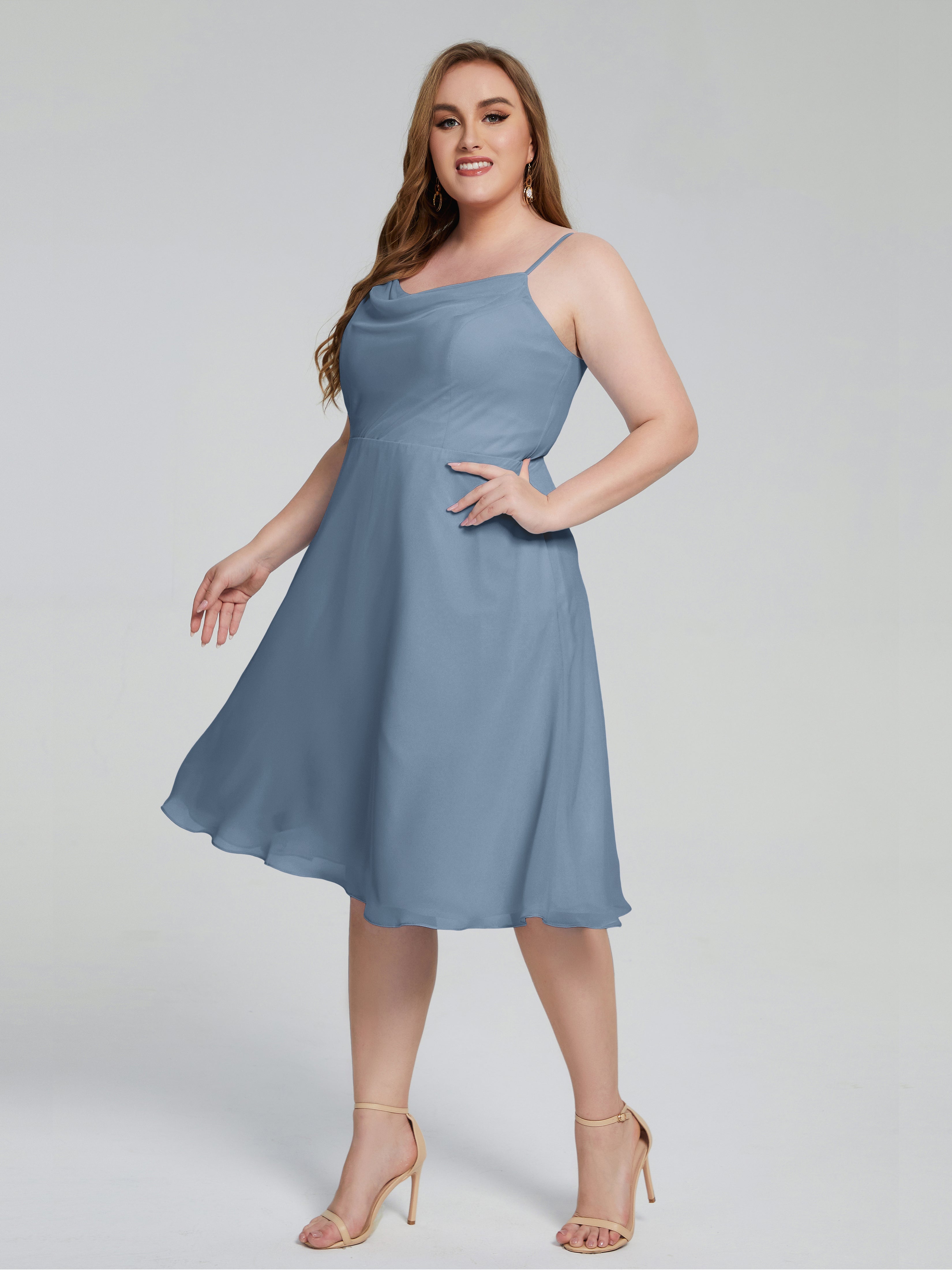 Mckenzie Spaghetti Straps Plus Size Short Bridesmaid Dresses