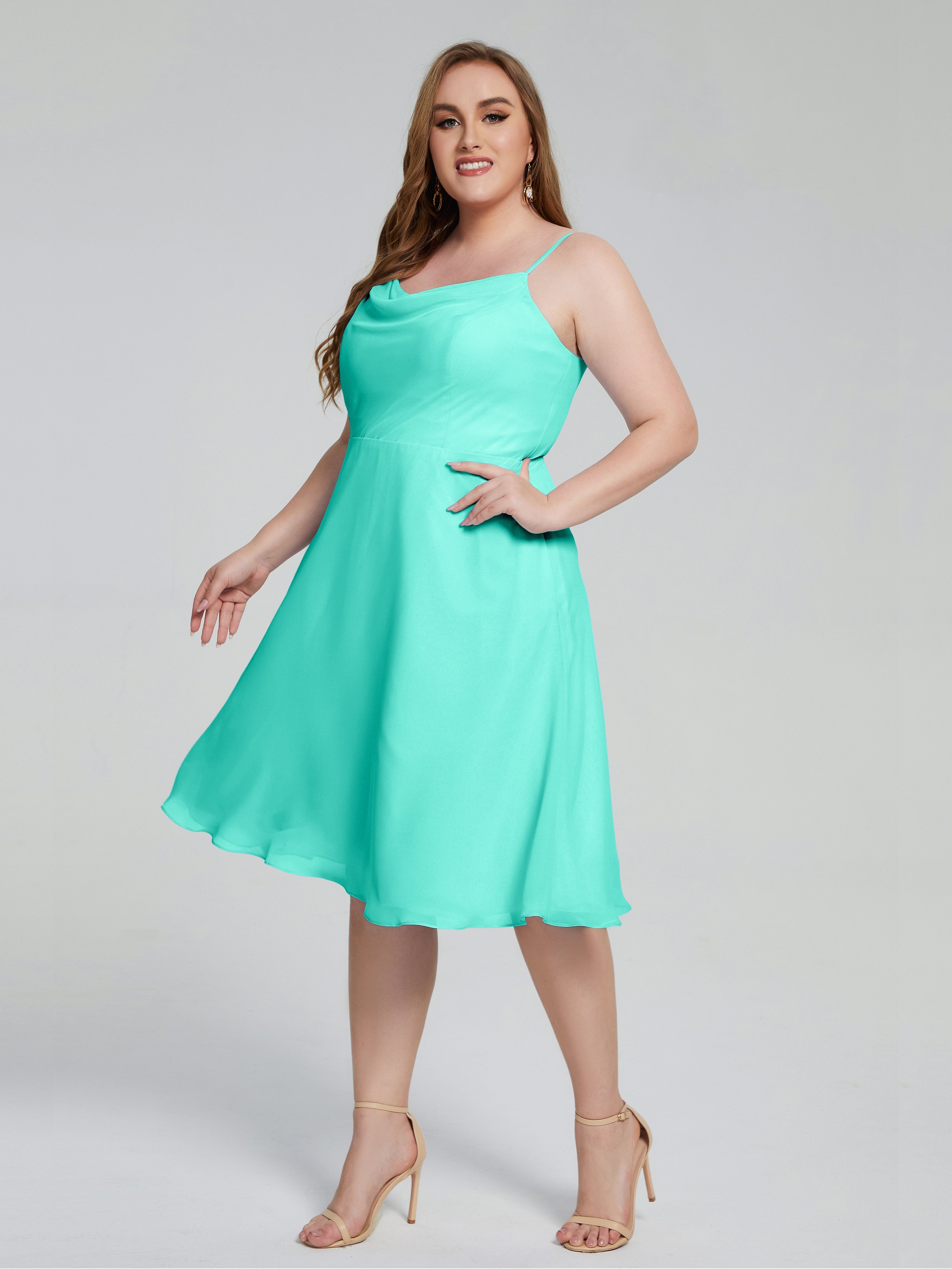Mckenzie Spaghetti Straps Plus Size Short Bridesmaid Dresses