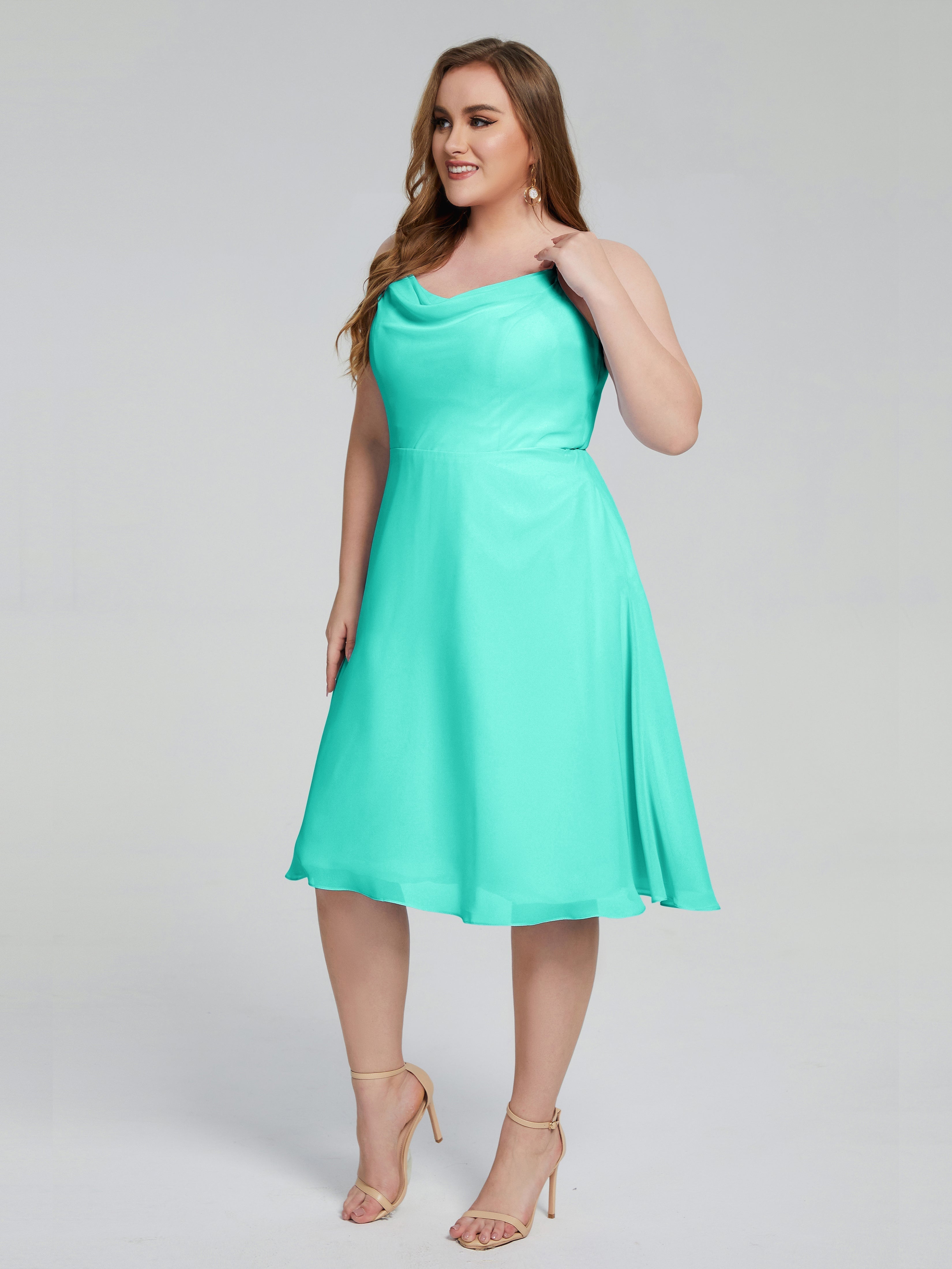 Mckenzie Spaghetti Straps Plus Size Short Bridesmaid Dresses