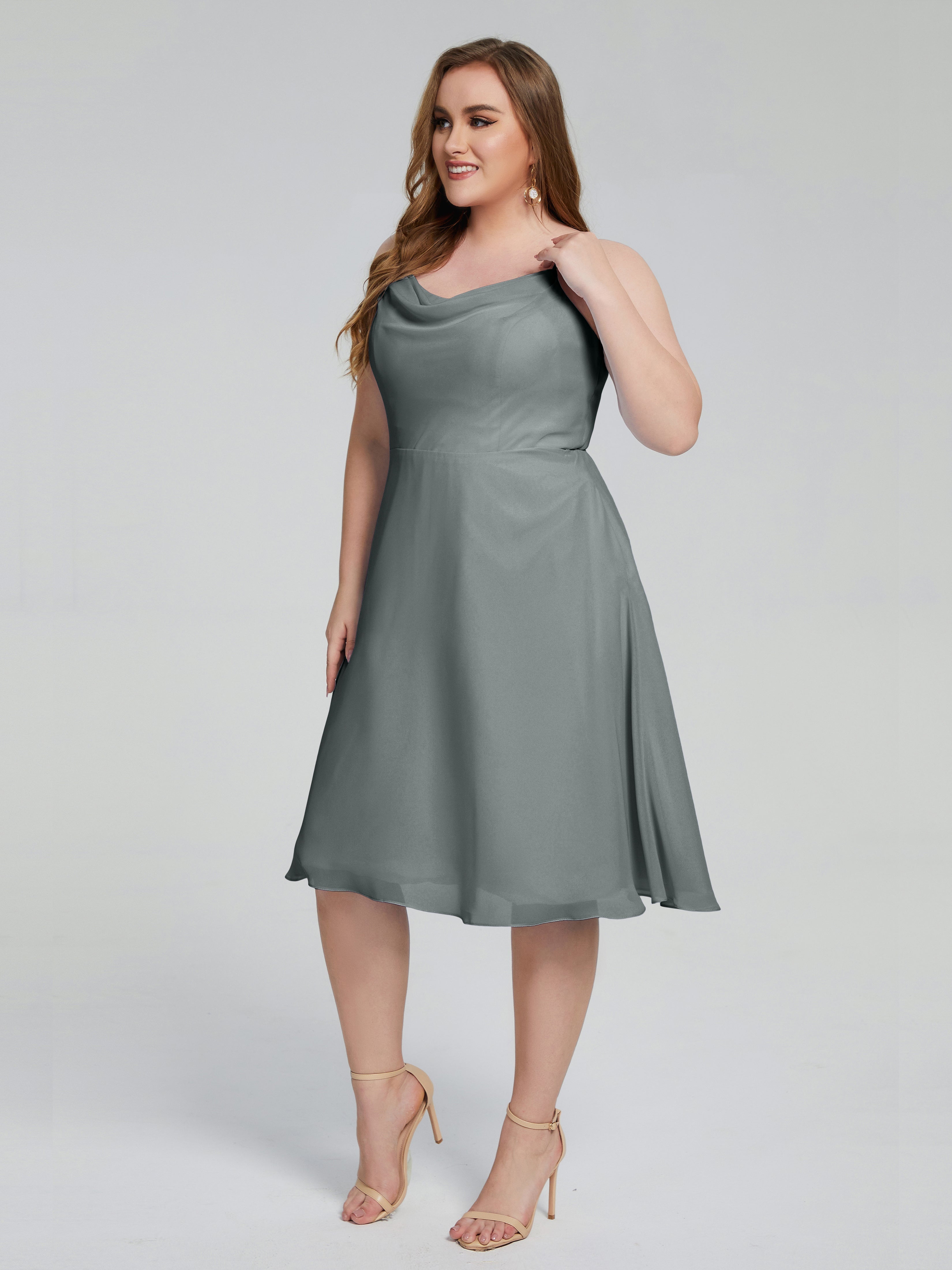 Mckenzie Spaghetti Straps Plus Size Short Bridesmaid Dresses