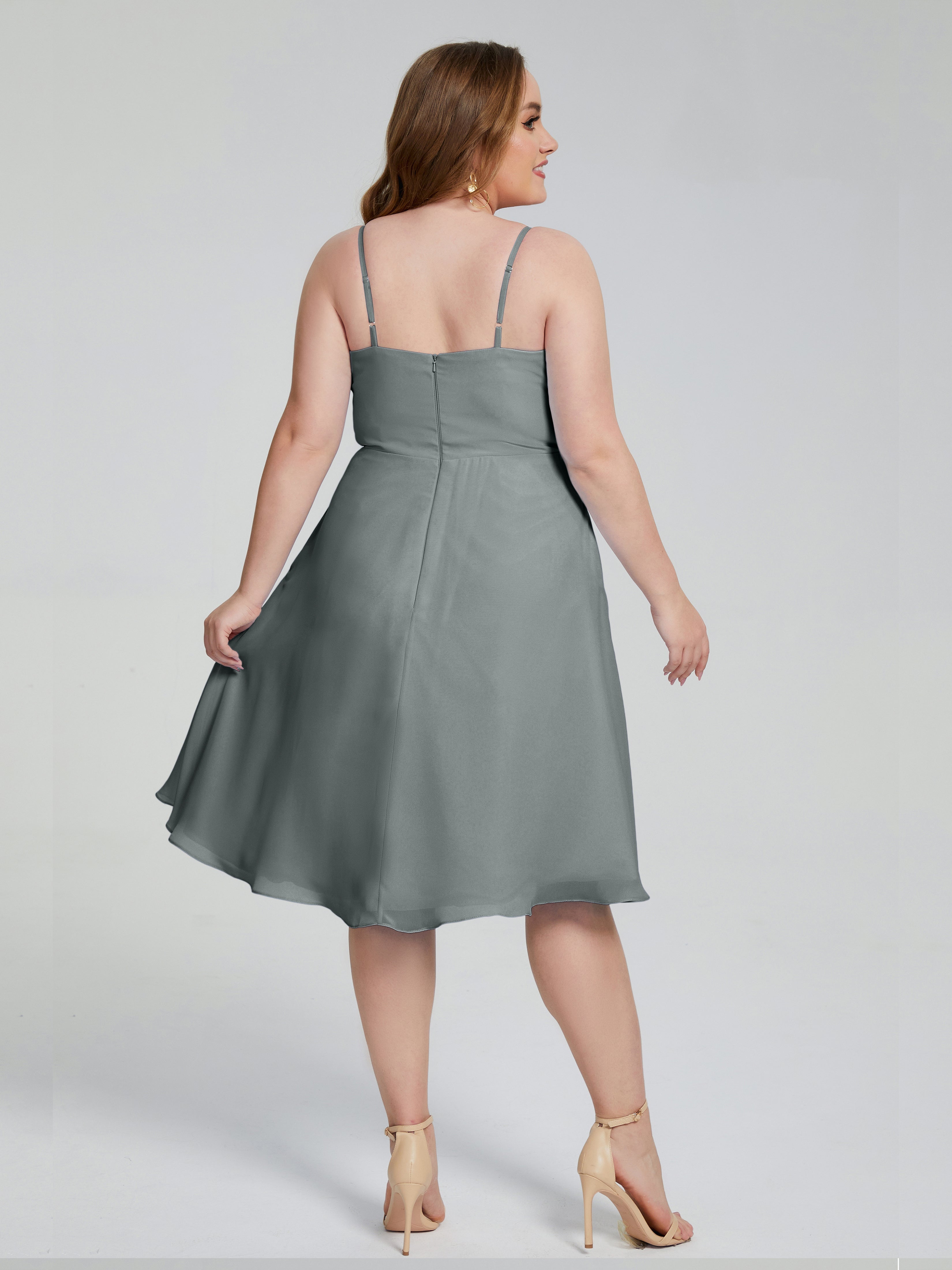 Mckenzie Spaghetti Straps Plus Size Short Bridesmaid Dresses