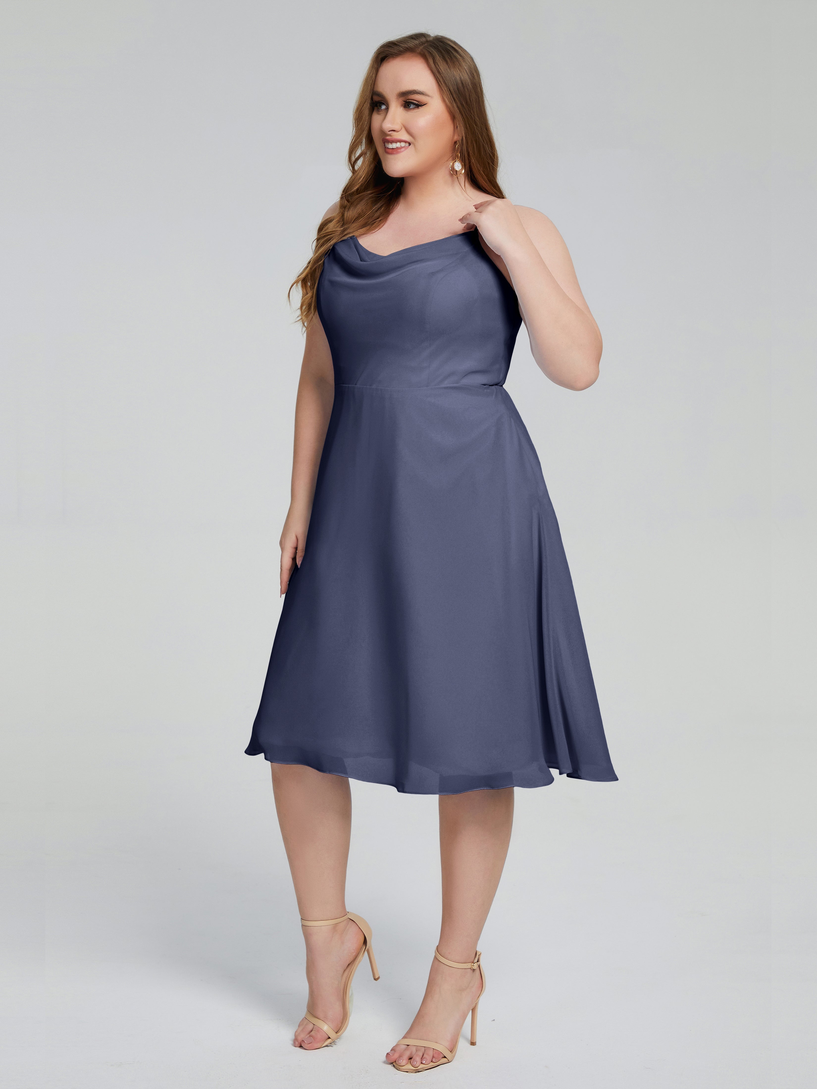 Mckenzie Spaghetti Straps Plus Size Short Bridesmaid Dresses