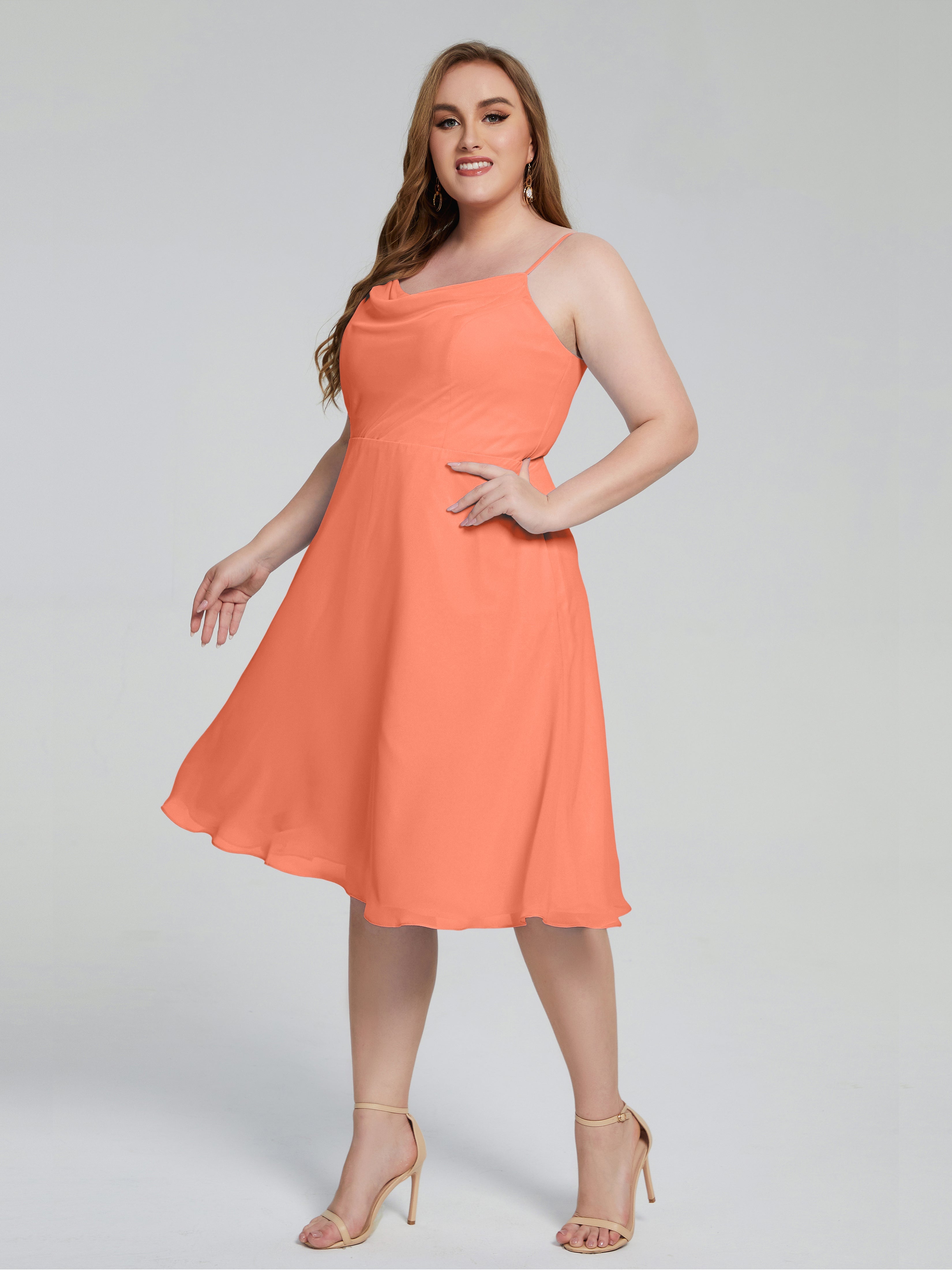 Mckenzie Spaghetti Straps Plus Size Short Bridesmaid Dresses