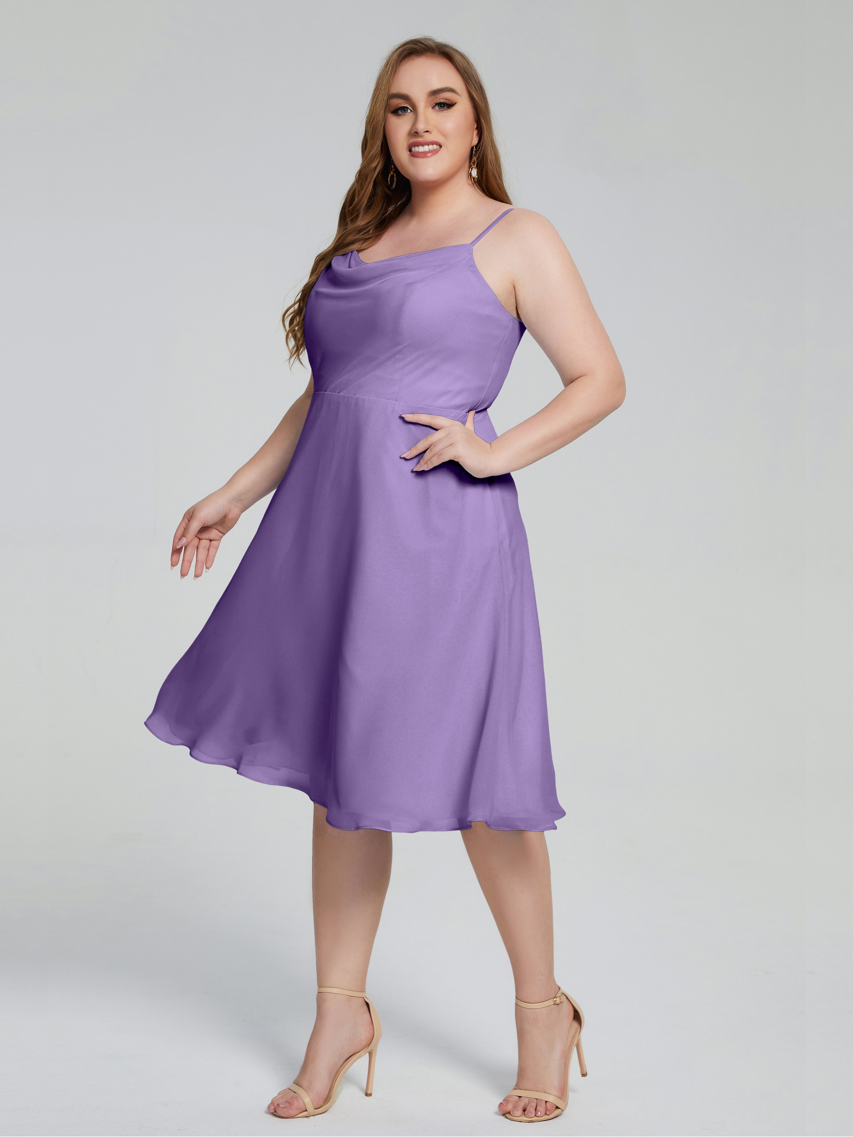Mckenzie Spaghetti Straps Plus Size Short Bridesmaid Dresses