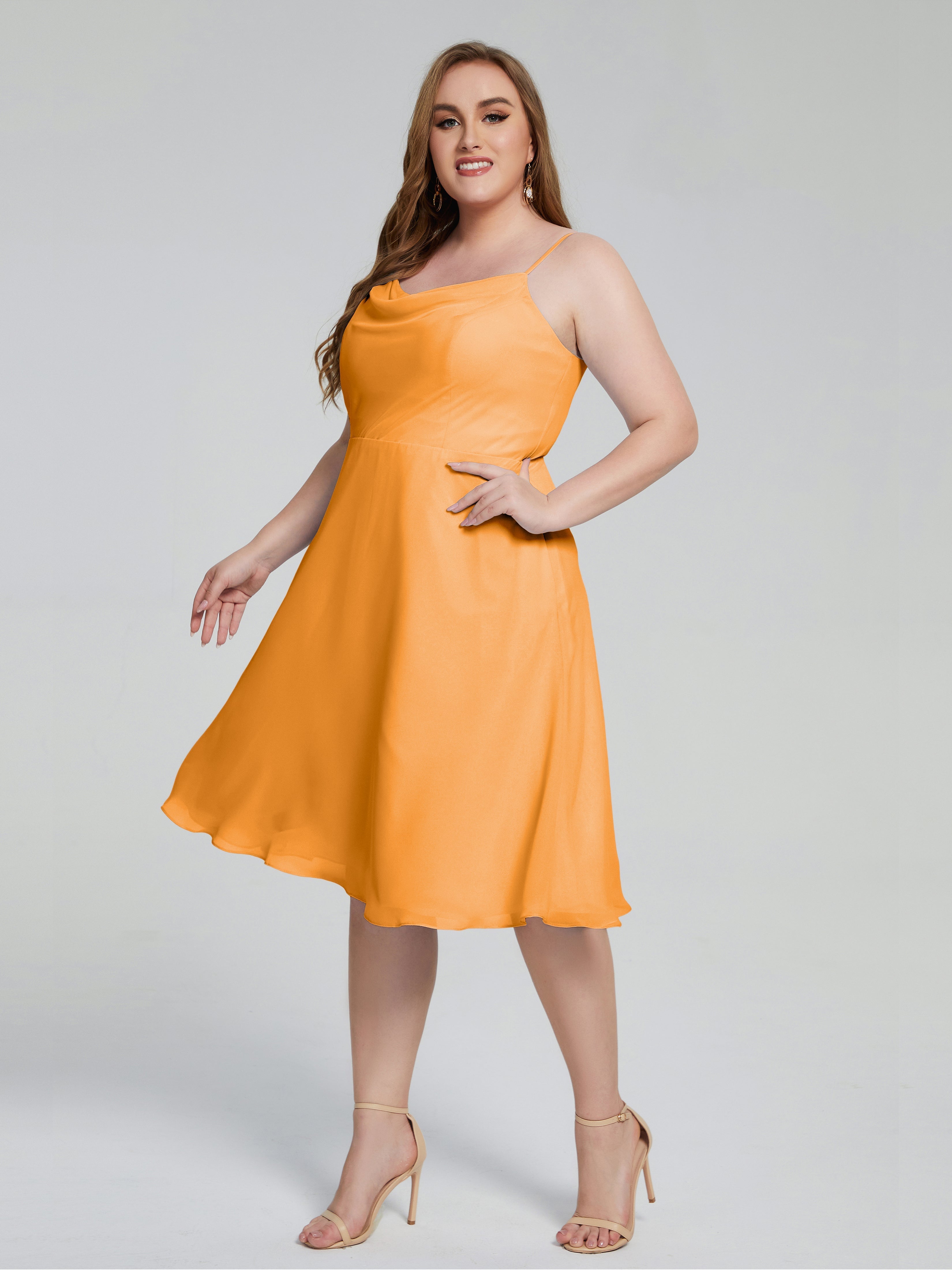 Mckenzie Spaghetti Straps Plus Size Short Bridesmaid Dresses